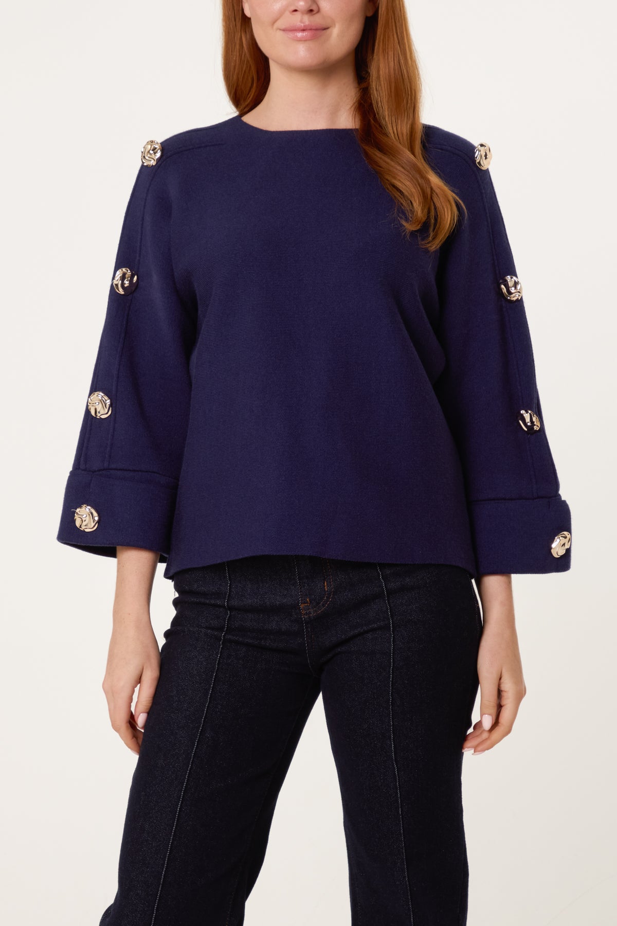 Gold Button Detail Jumper