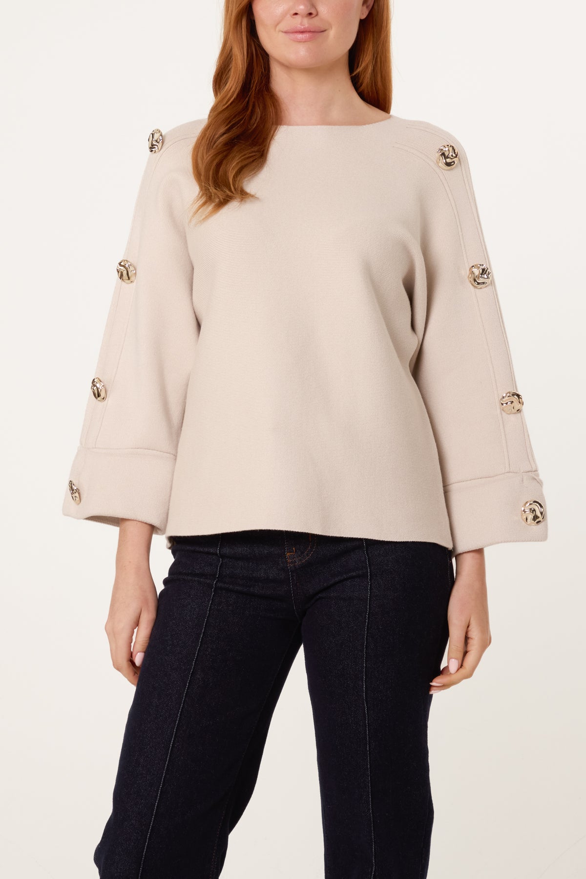 Gold Button Detail Jumper