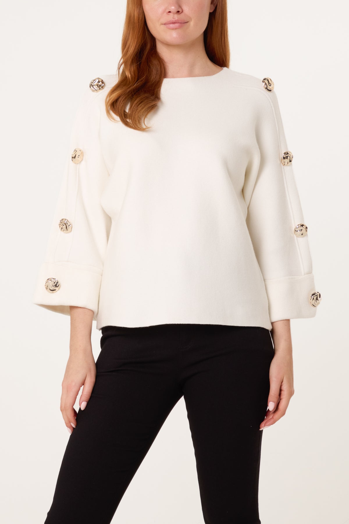 Gold Button Detail Jumper
