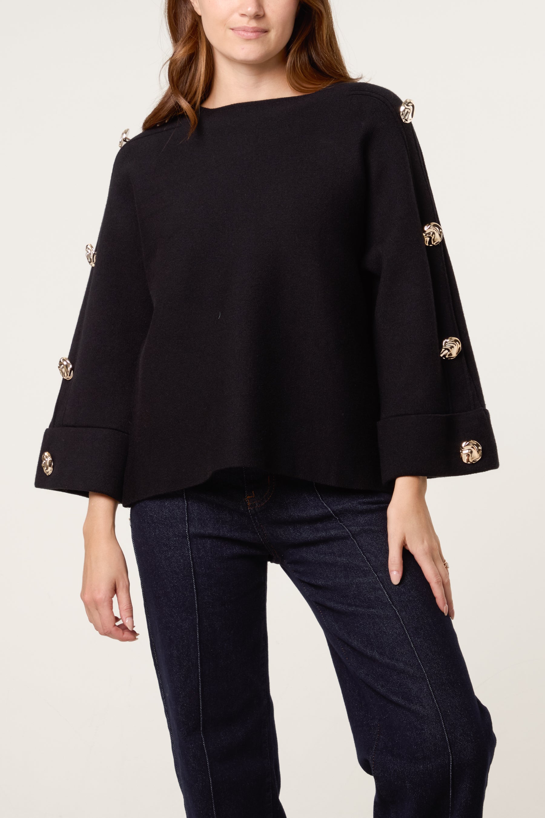 Gold Button Detail Jumper