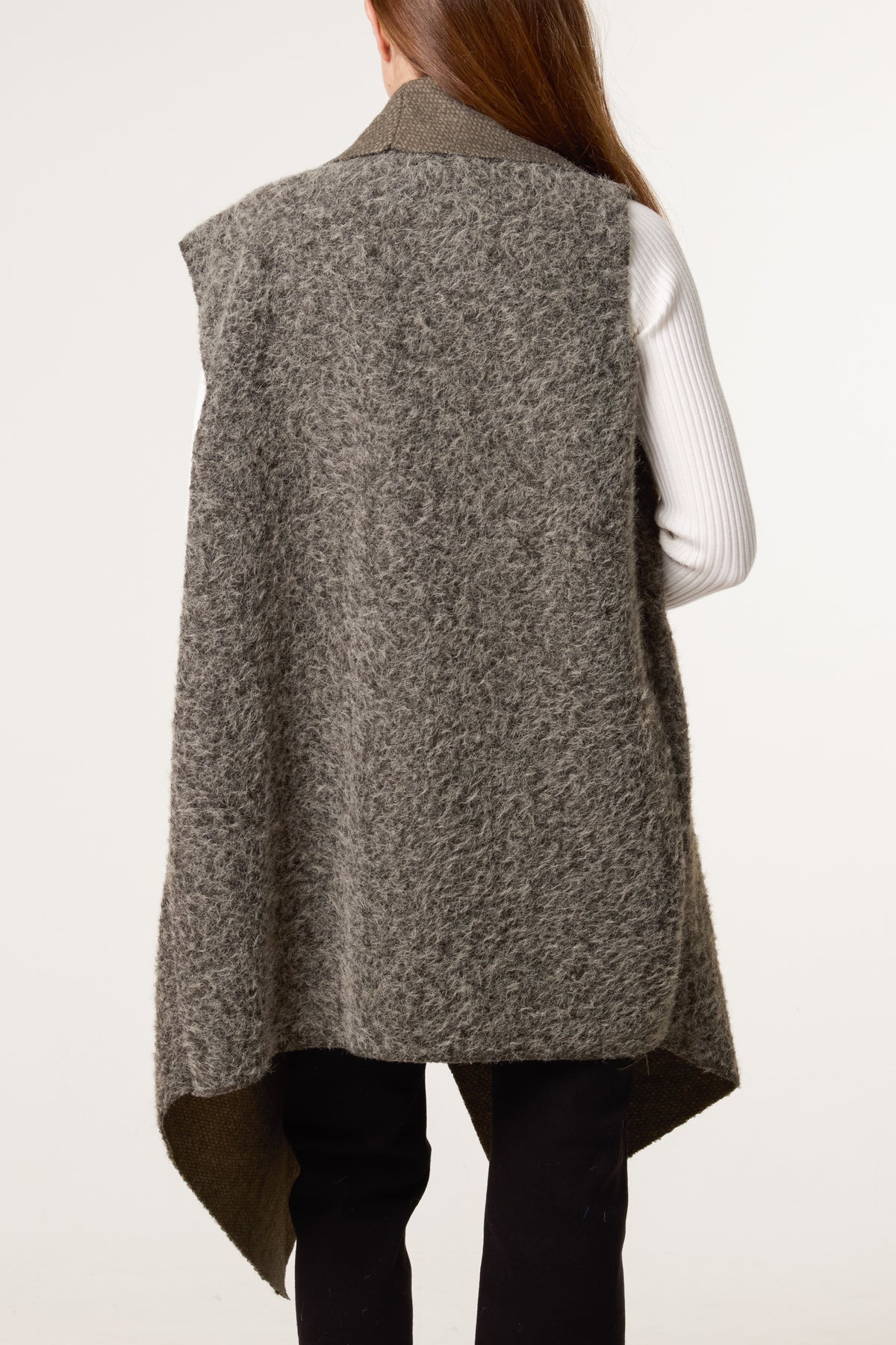 Boucle Waterfall Pockets Vest