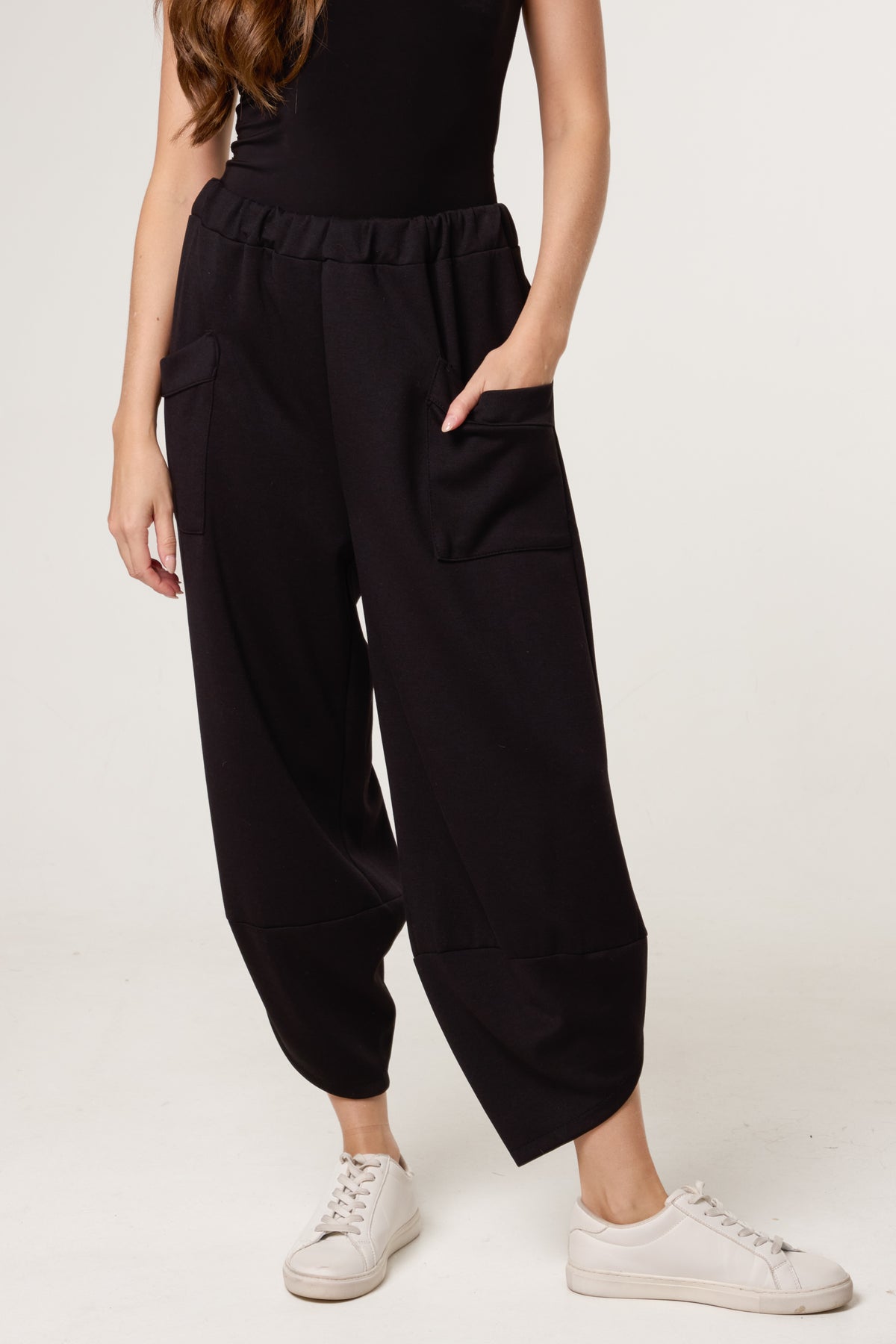 Barrel Leg Soft Touch Trousers