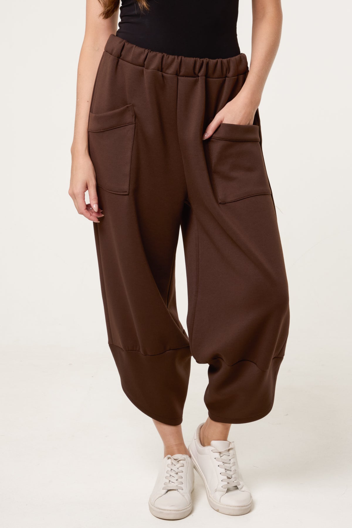 Barrel Leg Soft Touch Trousers