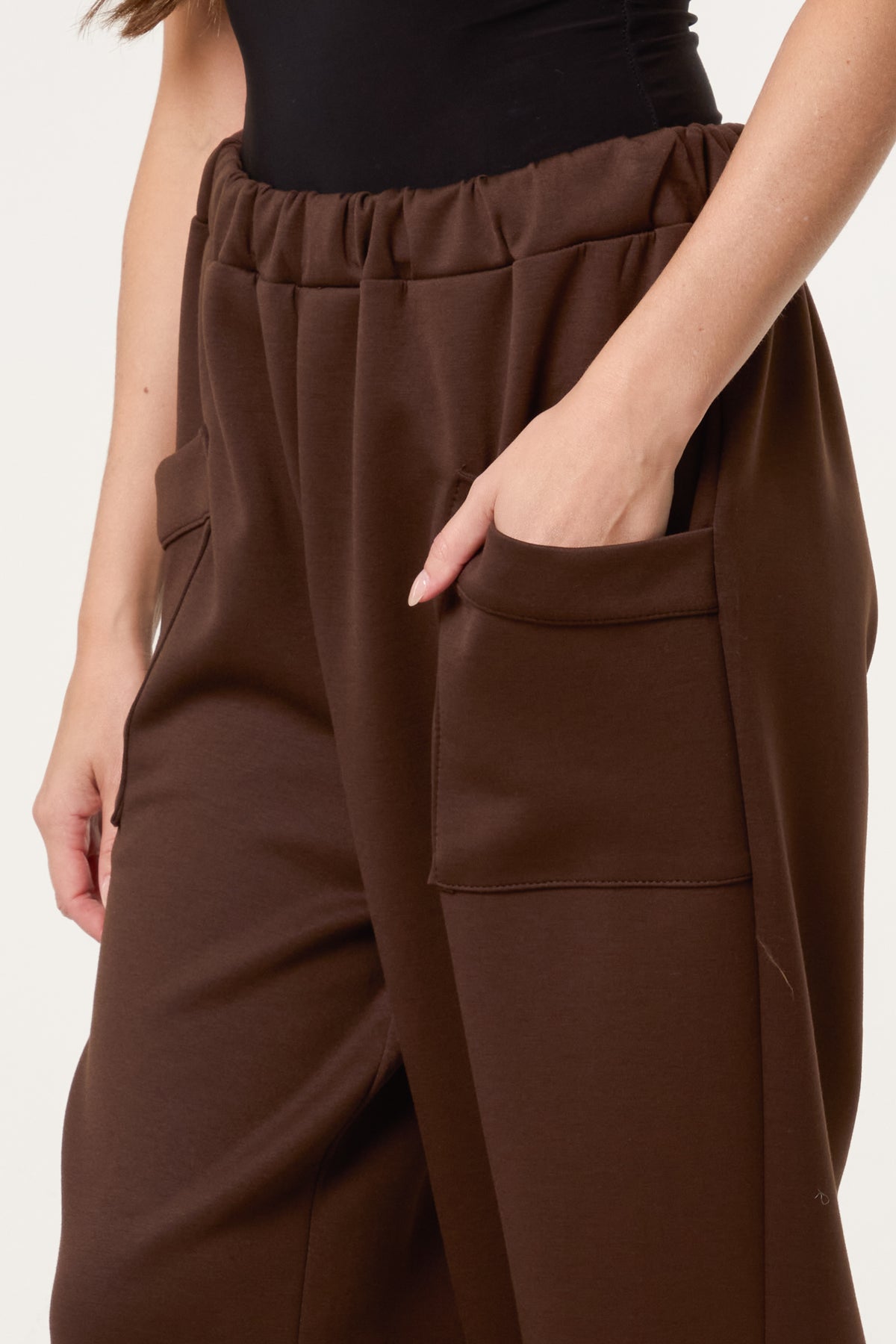 Barrel Leg Soft Touch Trousers