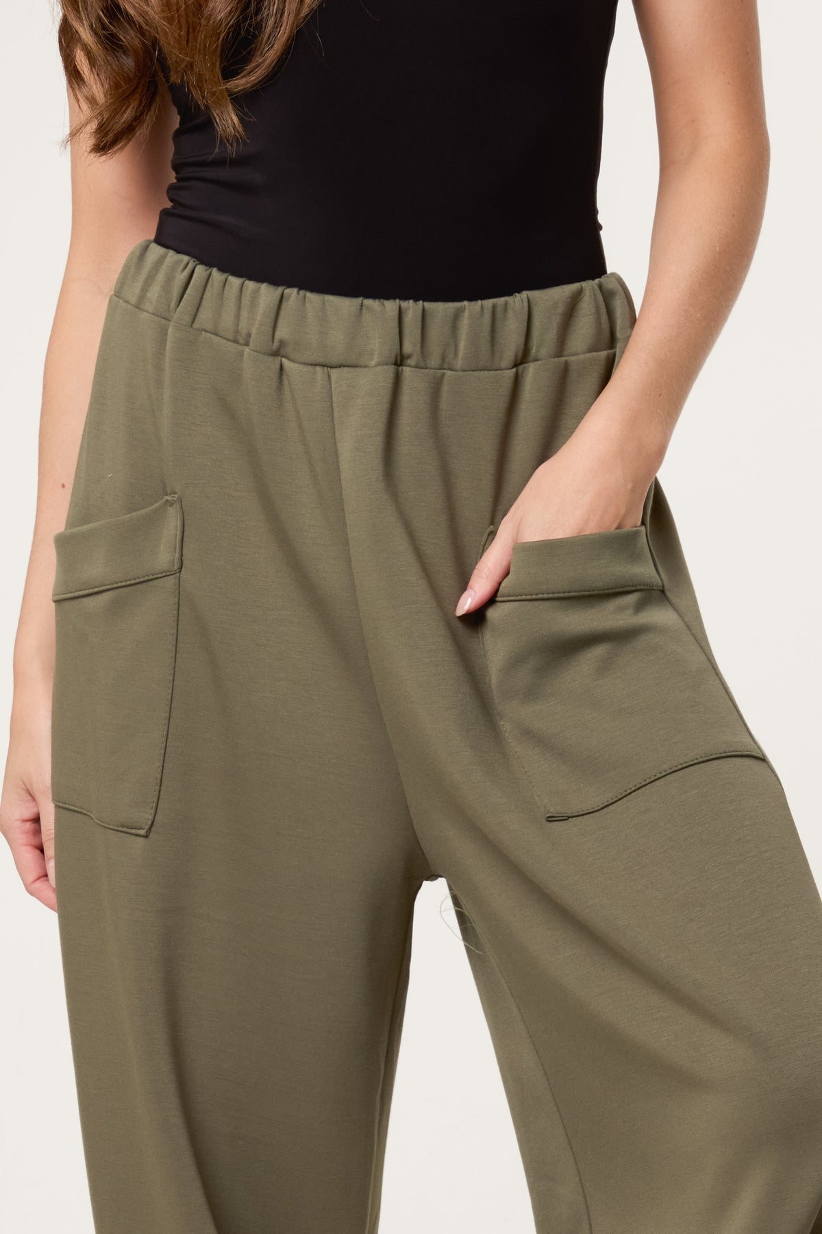 Barrel Leg Soft Touch Trousers