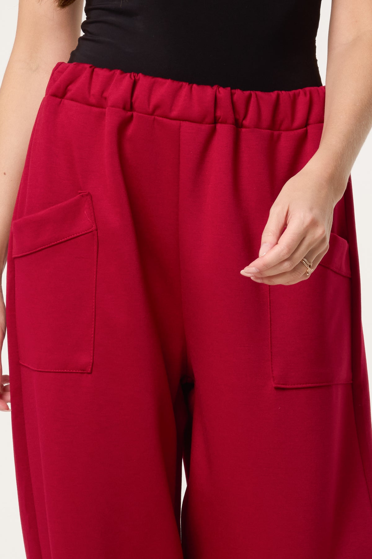 Barrel Leg Soft Touch Trousers