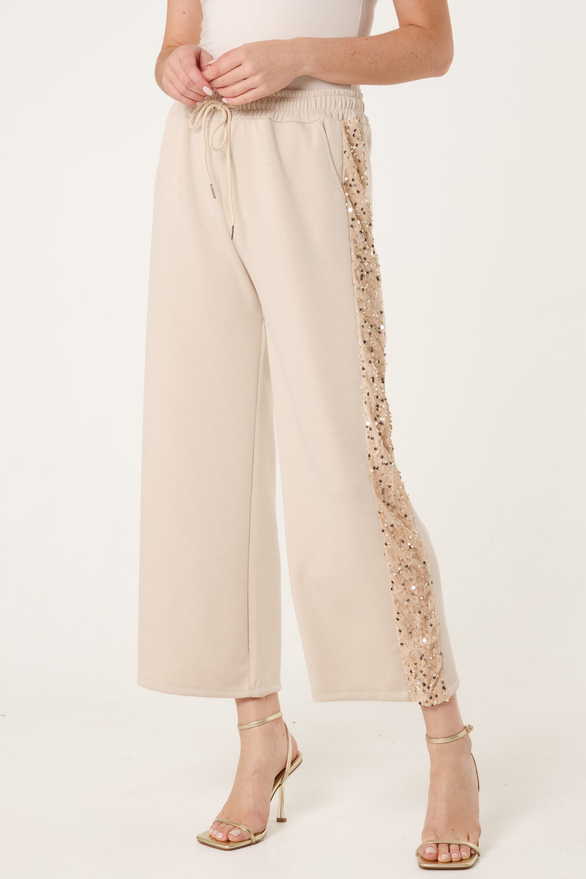 Sequins Velvet Side Detail Joggers