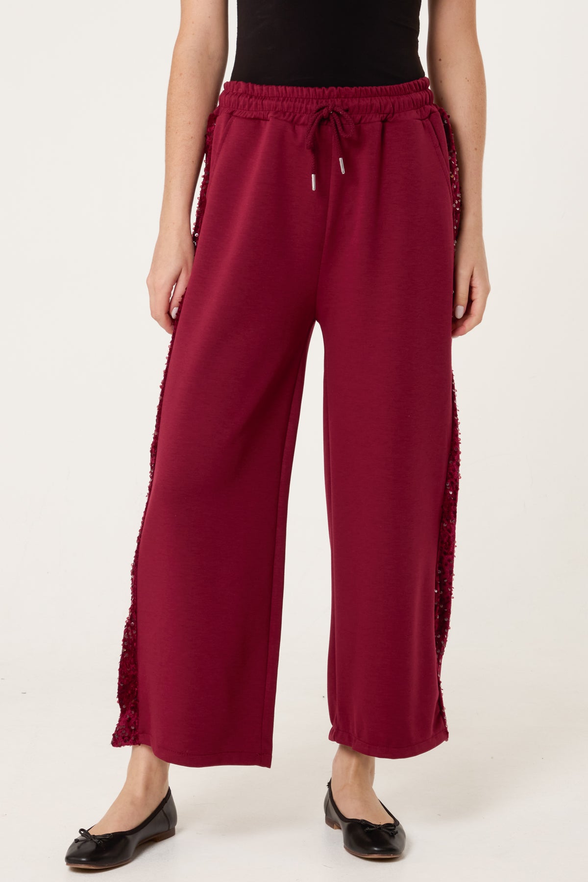 Sequins Velvet Side Detail Joggers