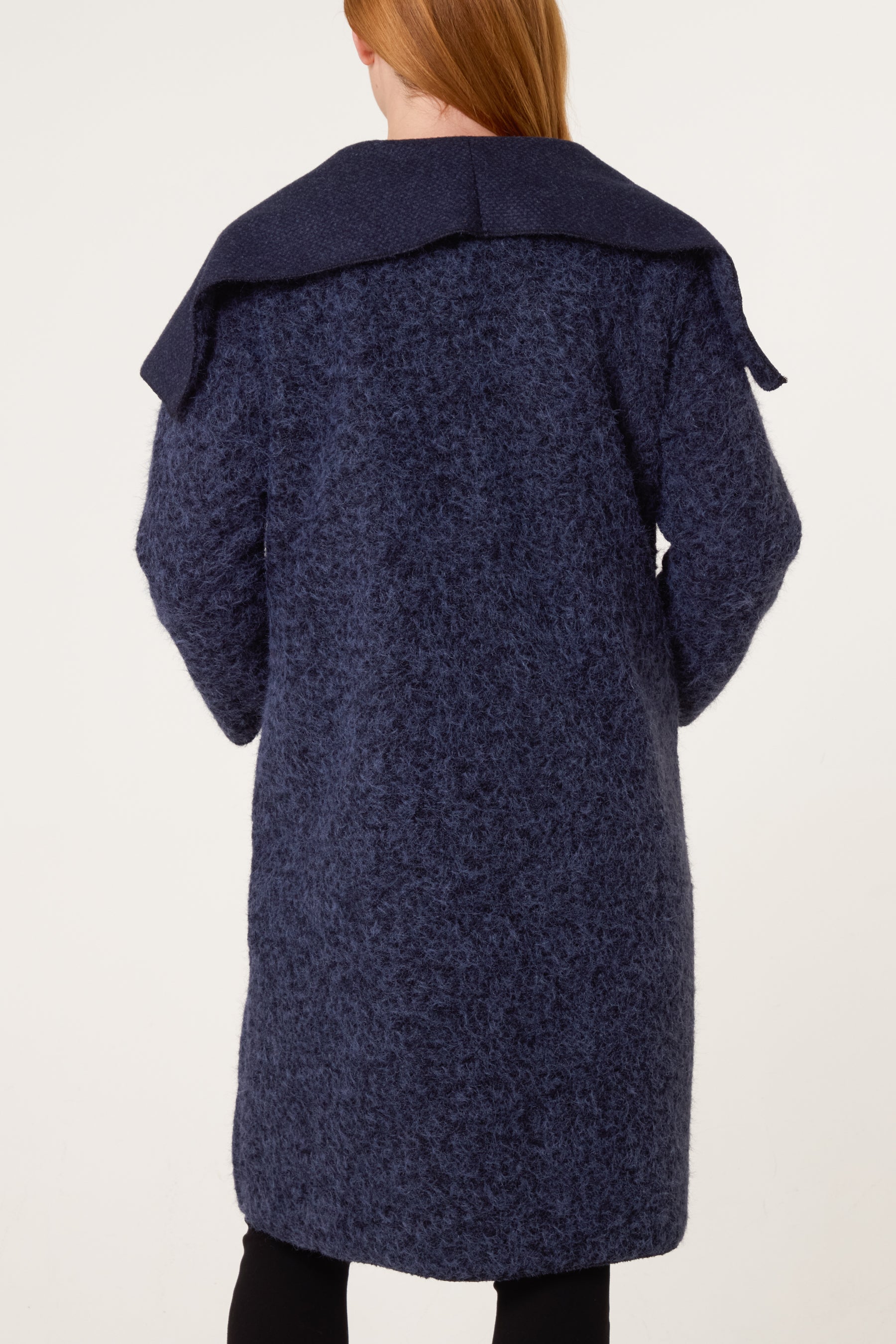 Brushed Wool Like Waterfall Coat