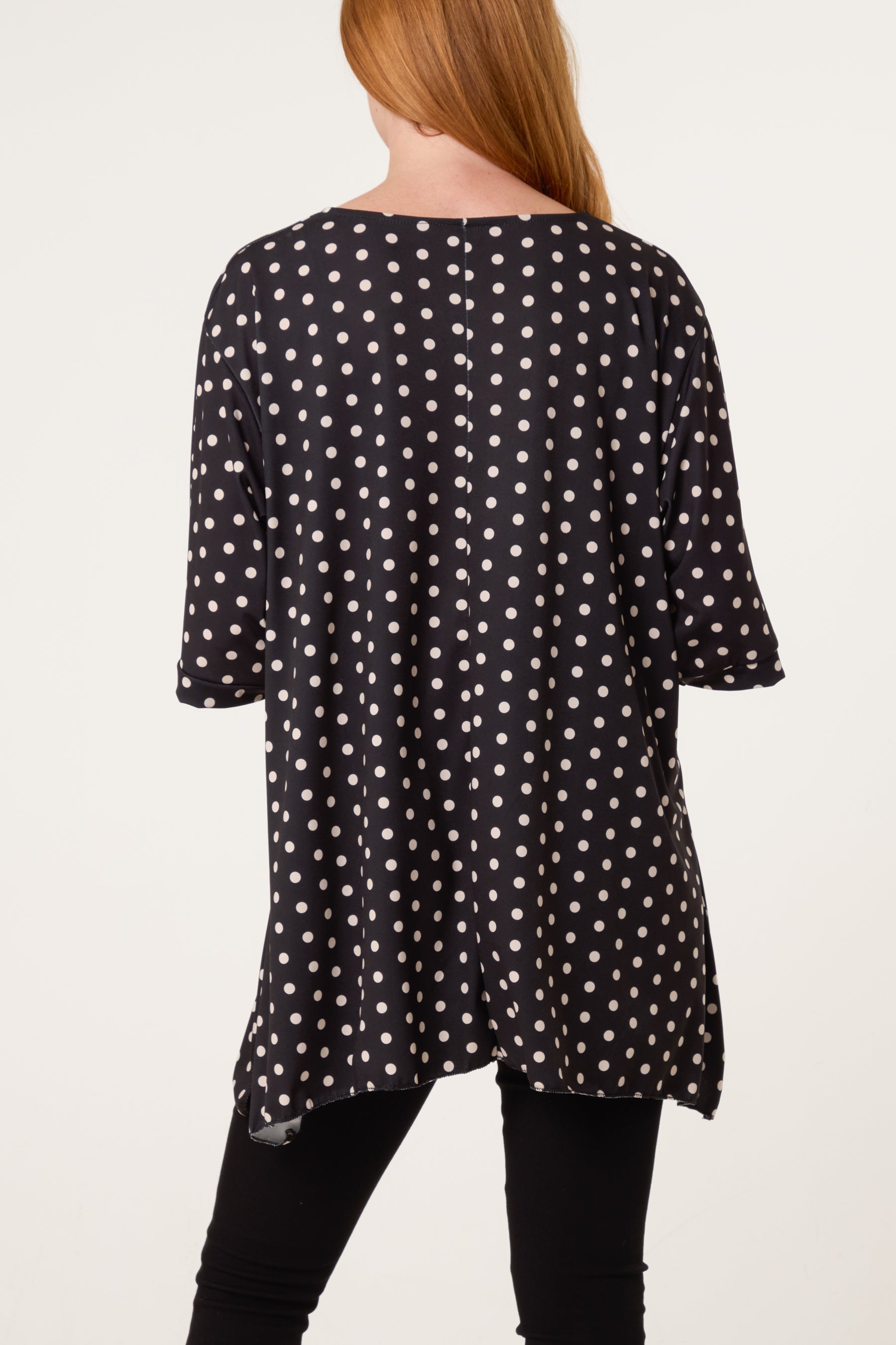 Polka Dot Jersey Short Sleeve Top