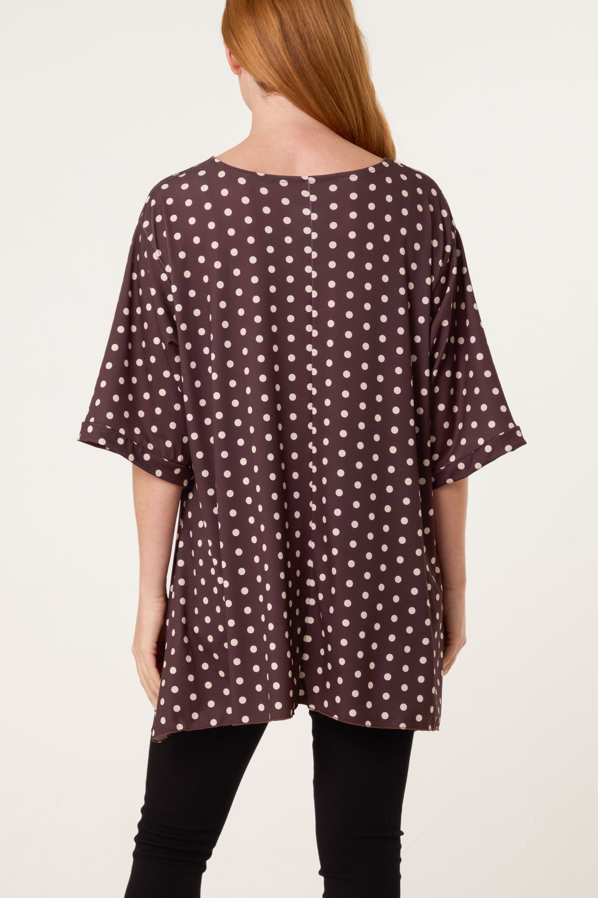 Polka Dot Jersey Short Sleeve Top