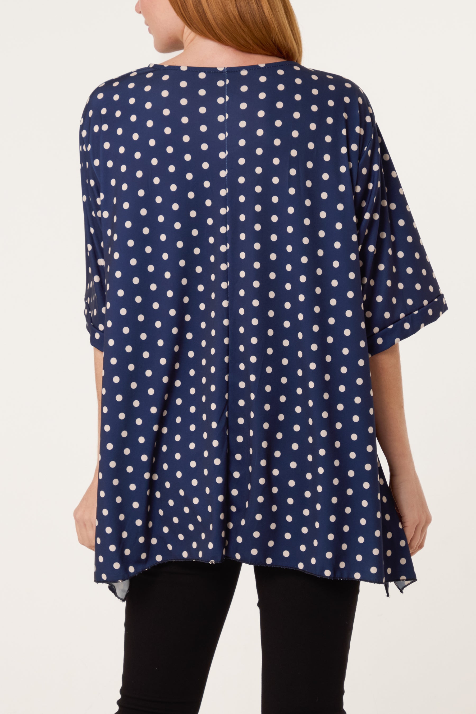 Polka Dot Jersey Short Sleeve Top