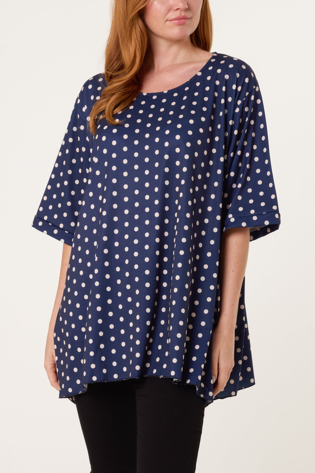 Polka Dot Jersey Short Sleeve Top