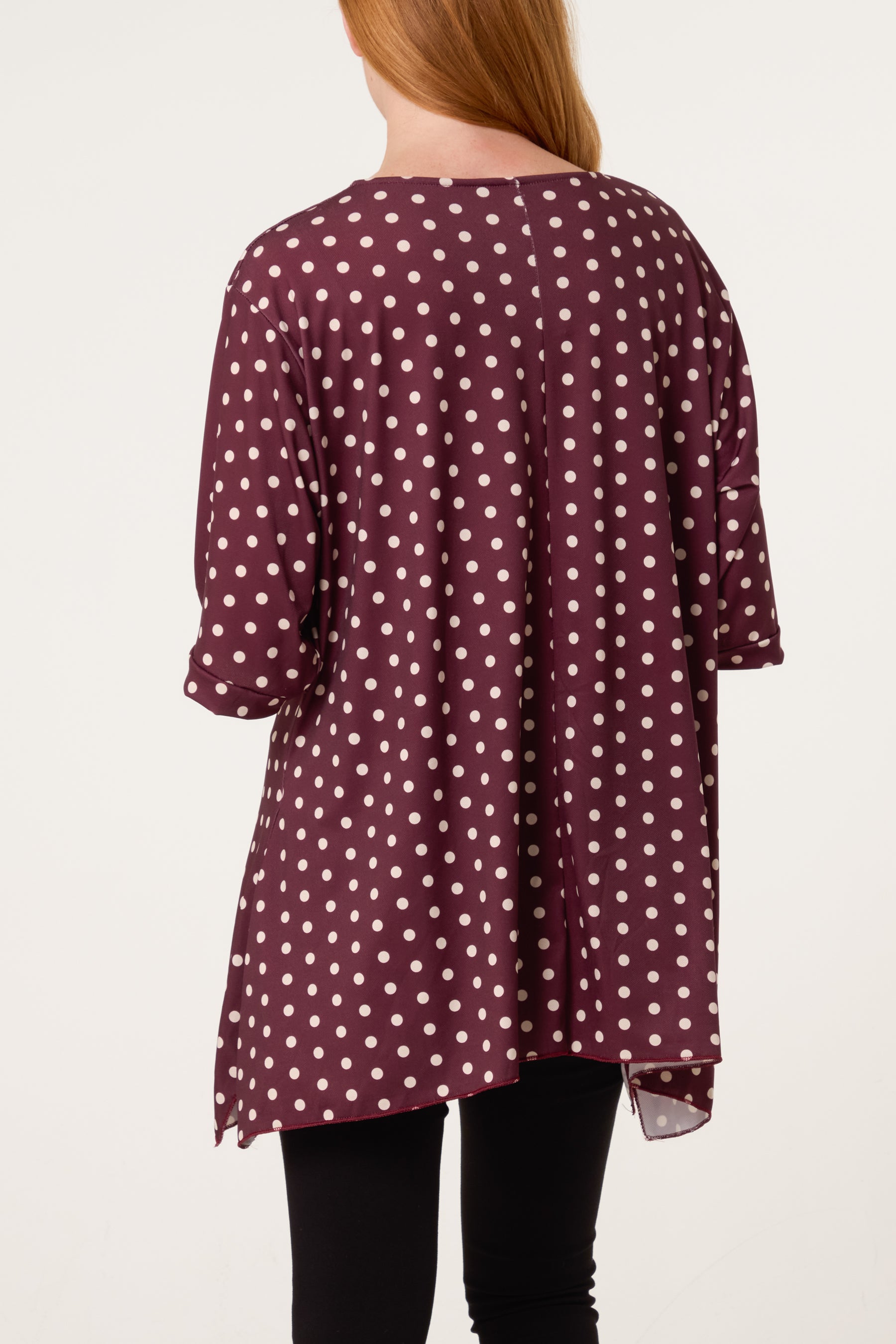 Polka Dot Jersey Short Sleeve Top