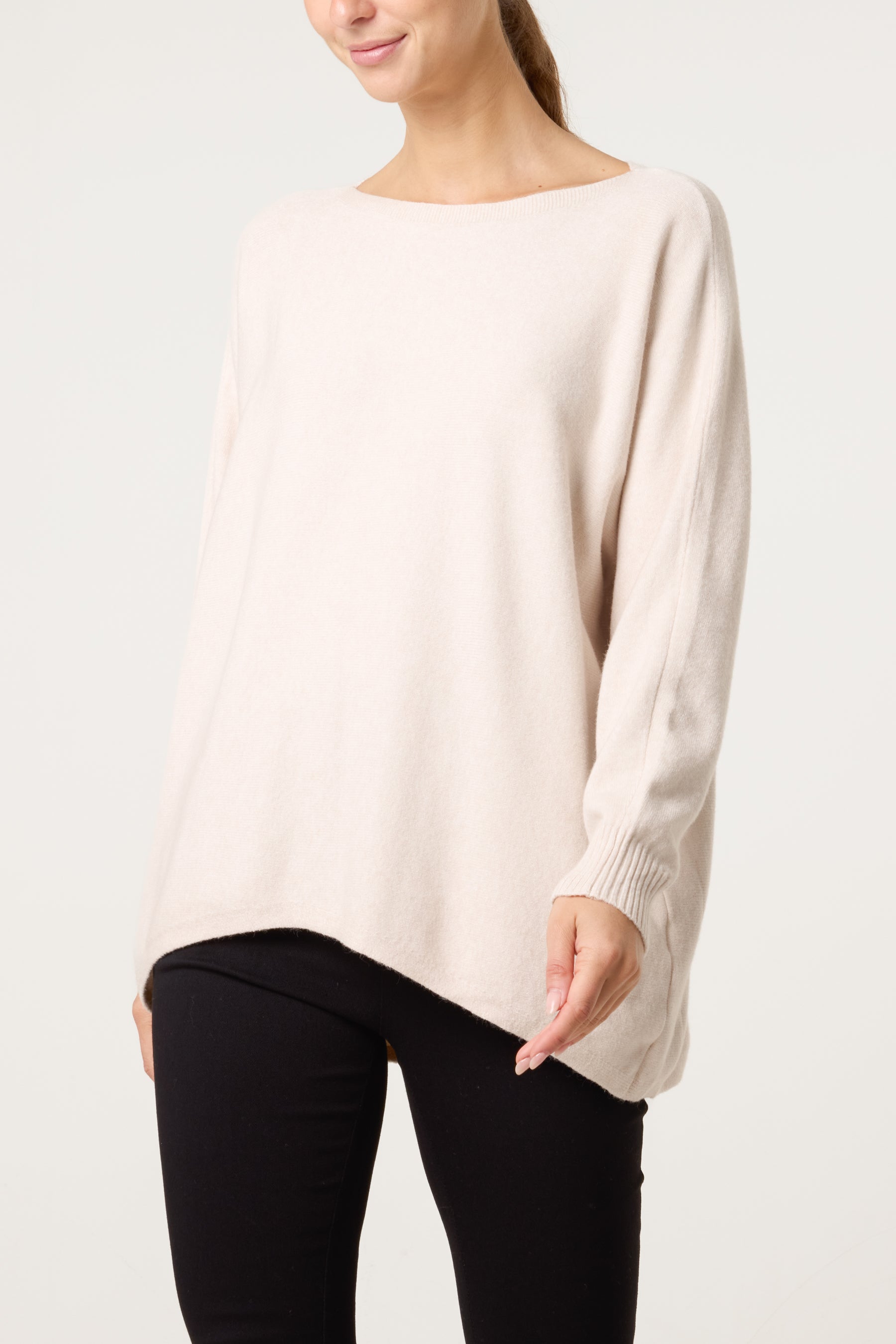 Boat Neck Back Button Jumper