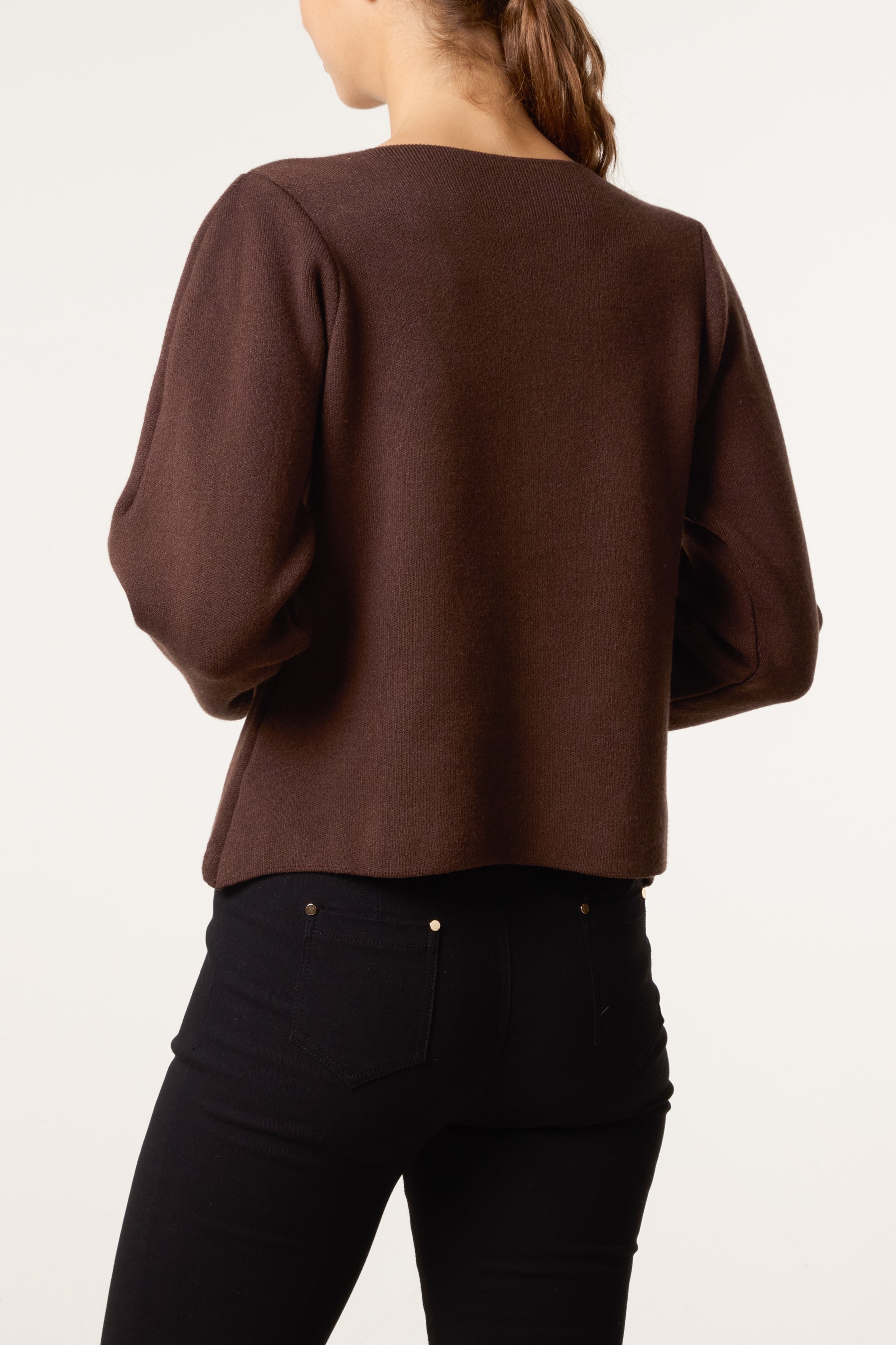 Boat Neck Fitted Cardigan