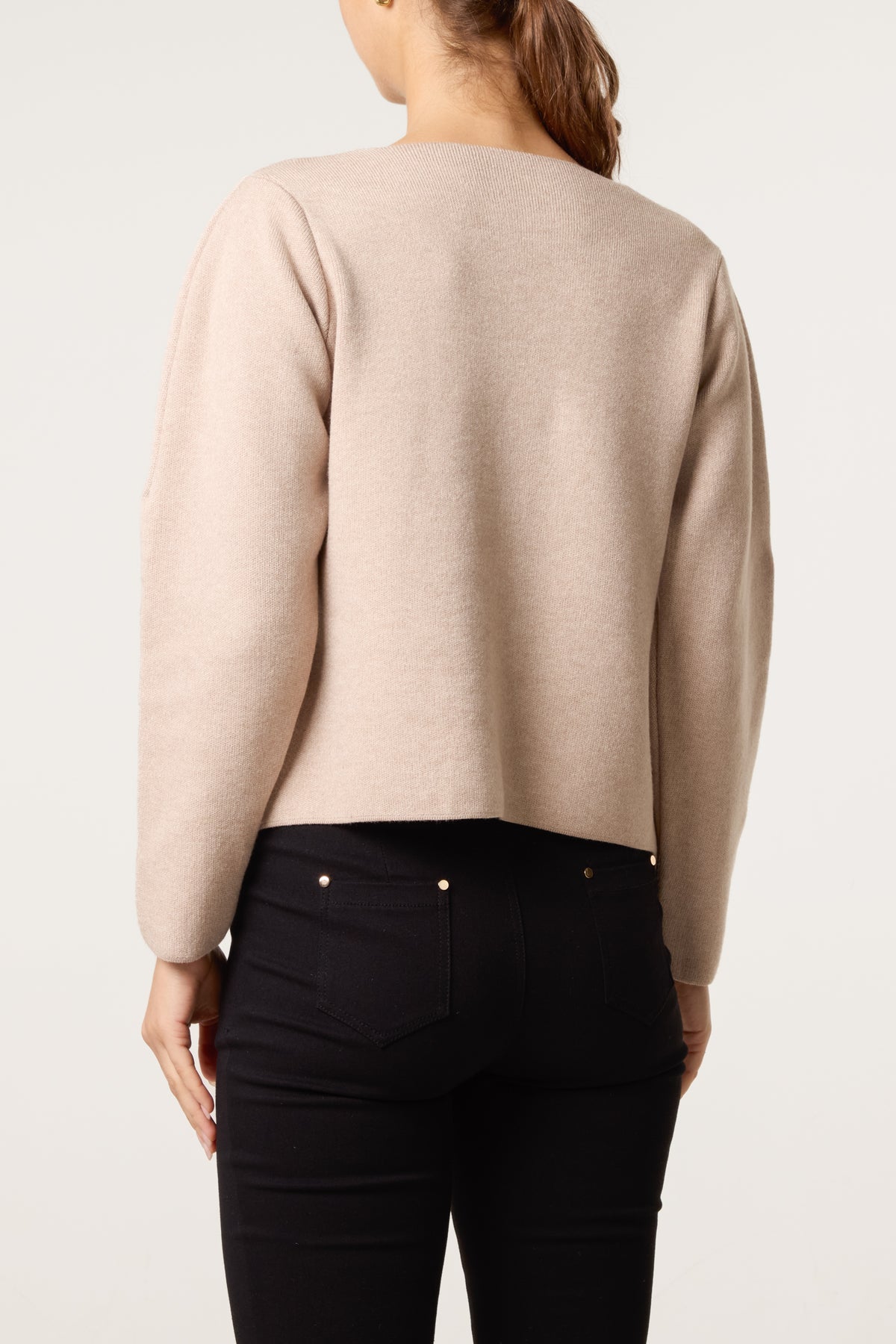 Boat Neck Fitted Cardigan