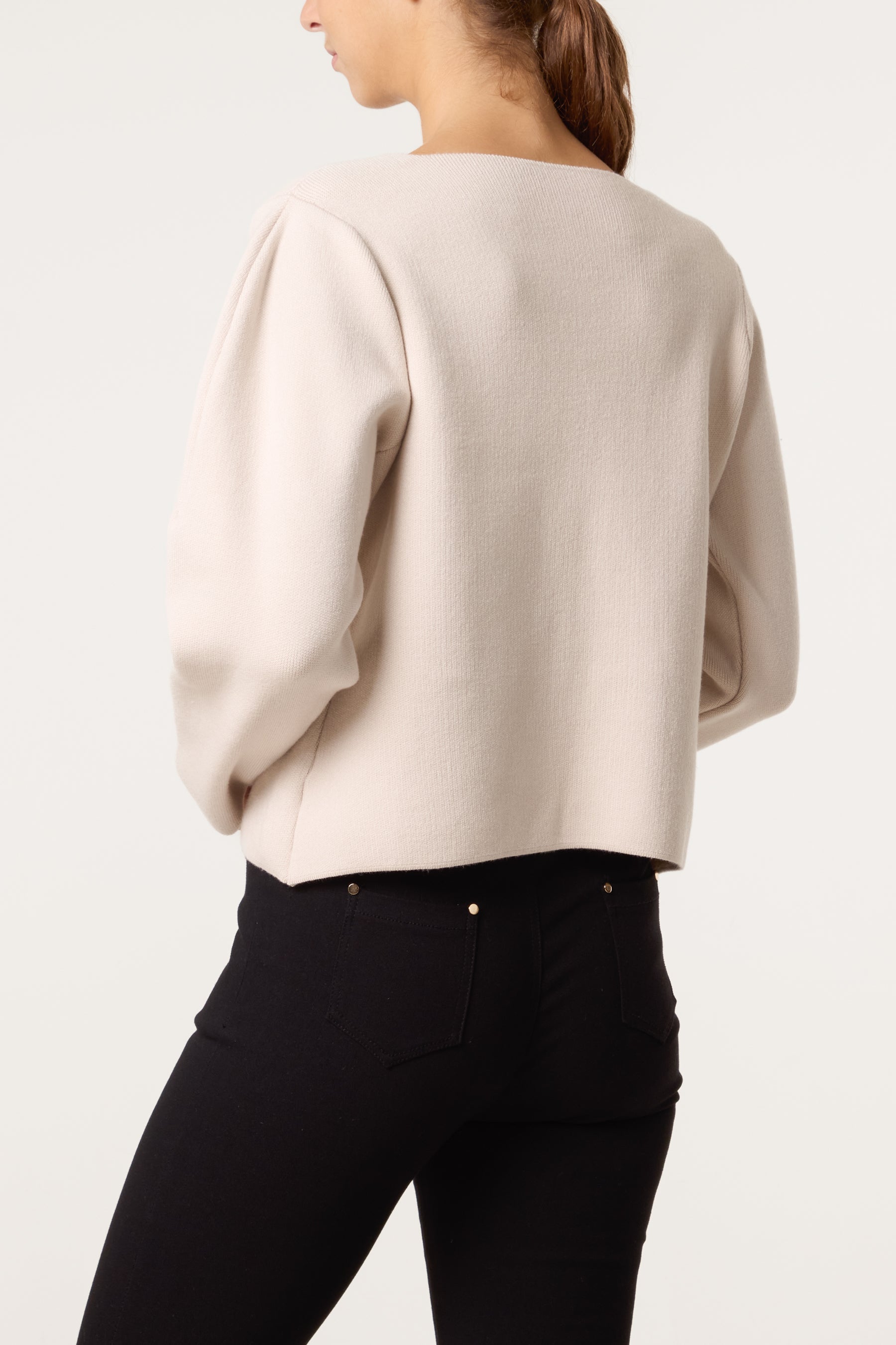 Boat Neck Fitted Cardigan
