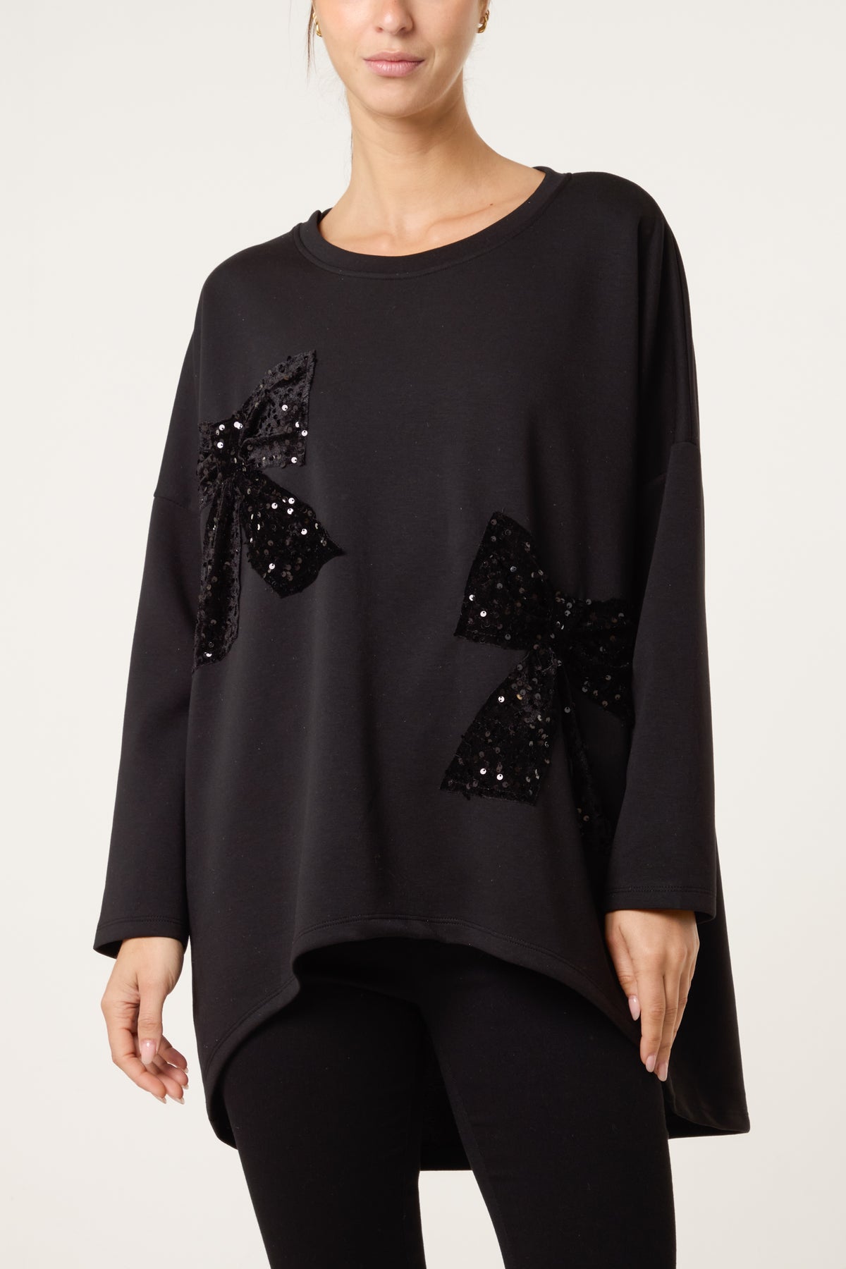 Sequin Bows Soft Touch Sweat Top