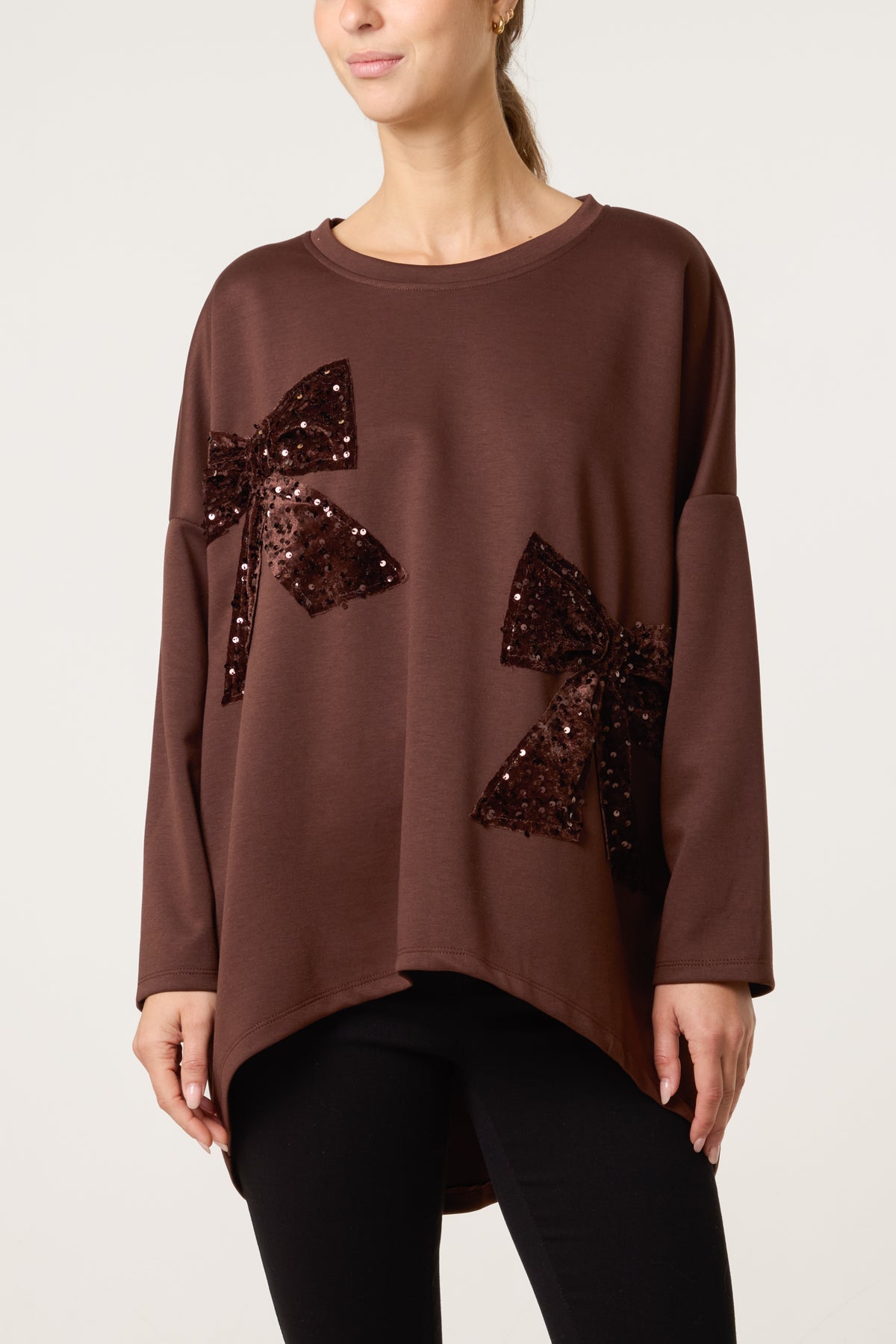 Sequin Bows Soft Touch Sweat Top