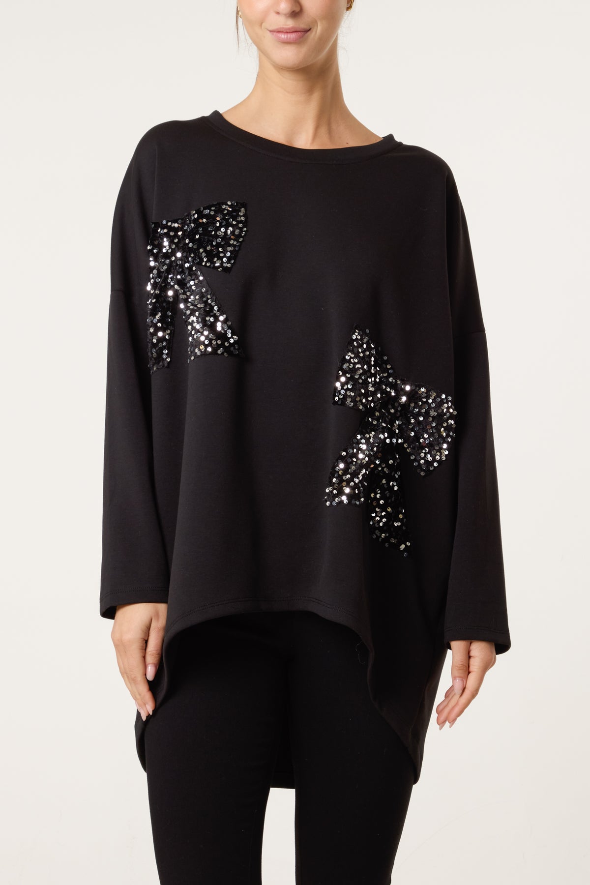 Sequin Bows Soft Touch Sweat Top