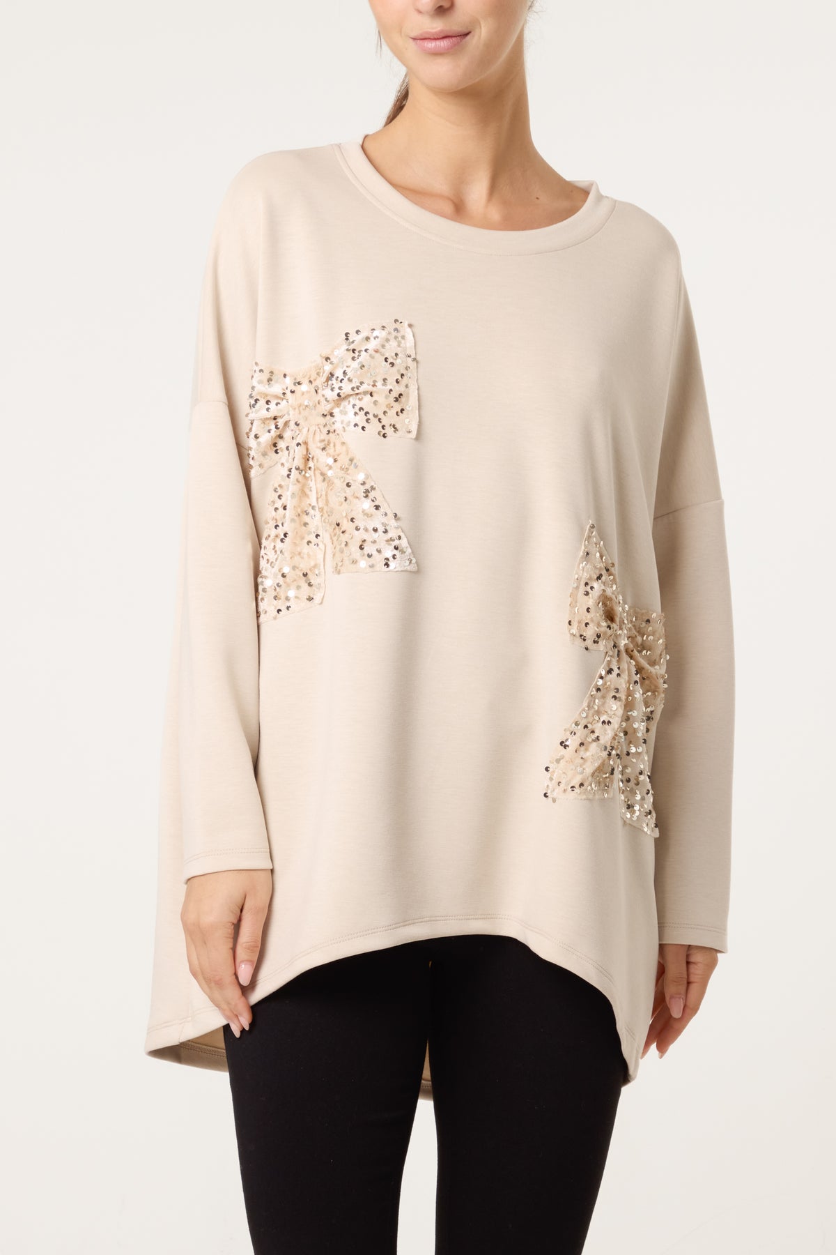 Sequin Bows Soft Touch Sweat Top