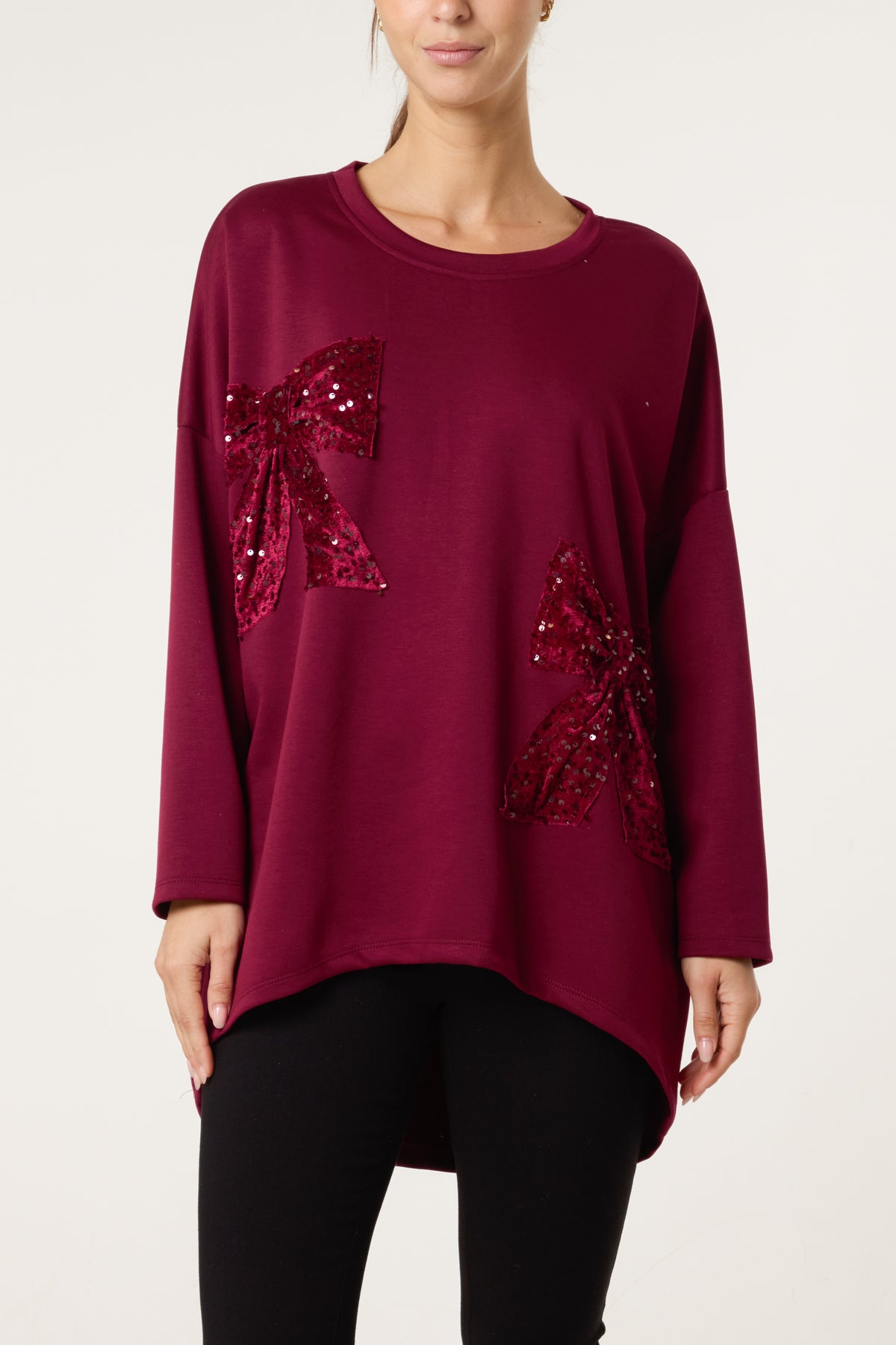 Sequin Bows Soft Touch Sweat Top