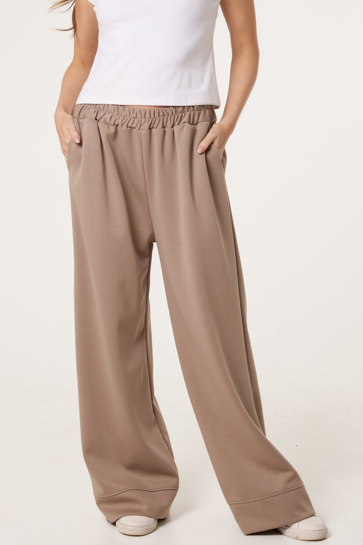 Wide Leg Soft Touch Trousers