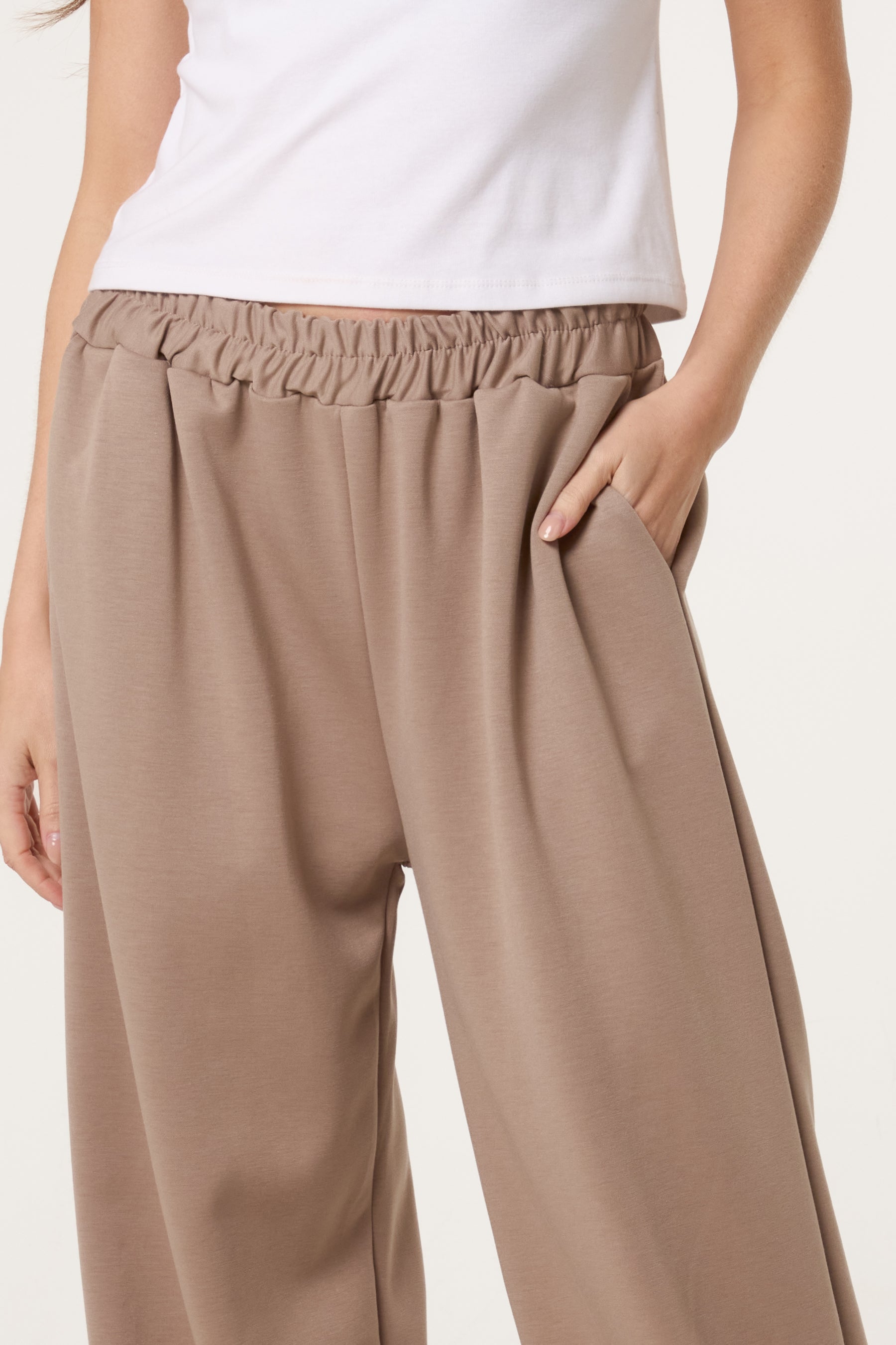 Wide Leg Soft Touch Trousers