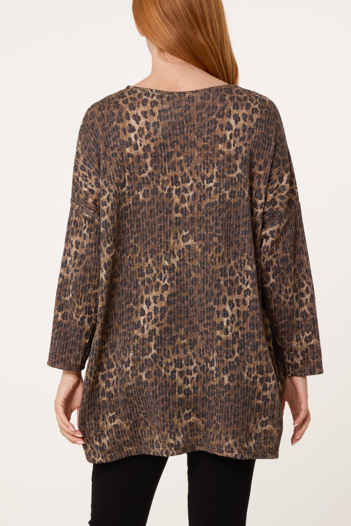 Animal Print Lurex Knitted Top