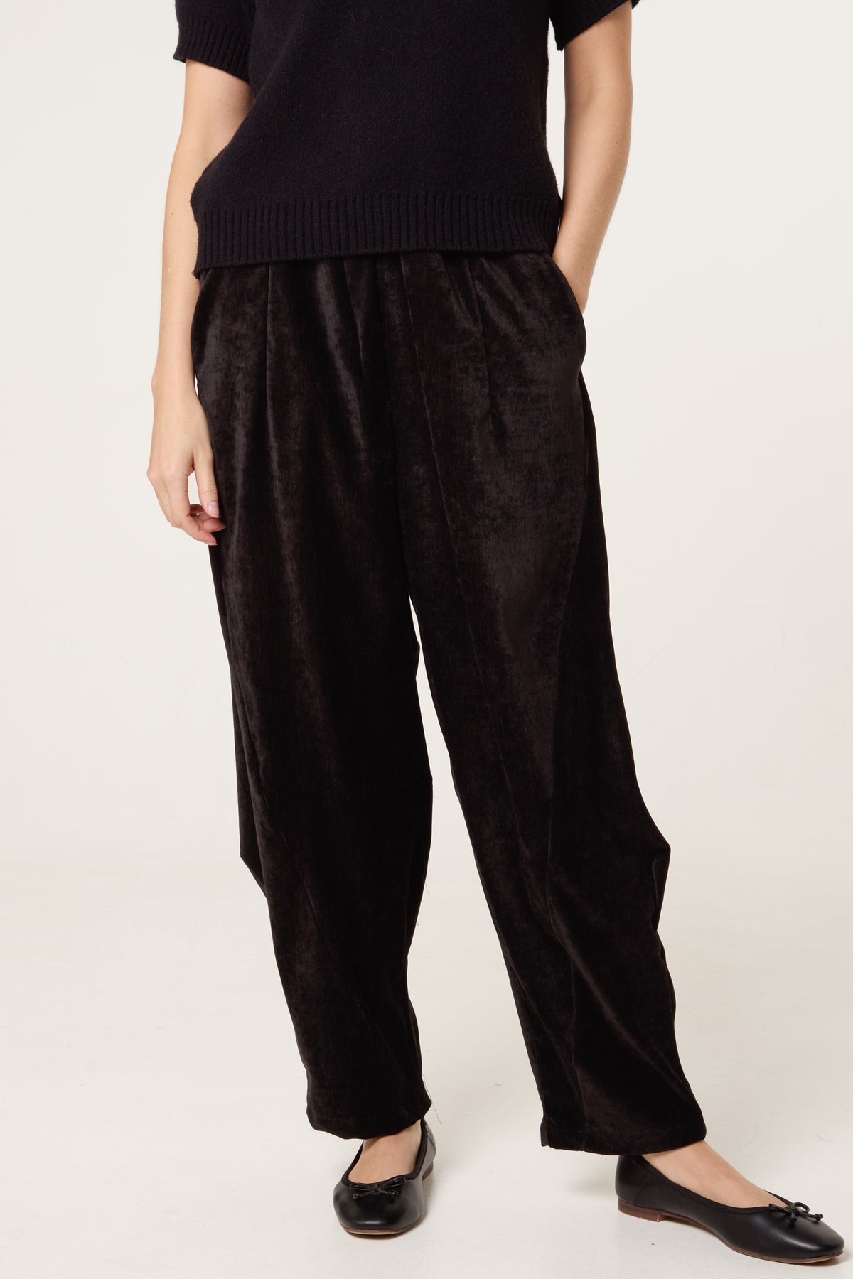 Marble Effect Velvet Trousers