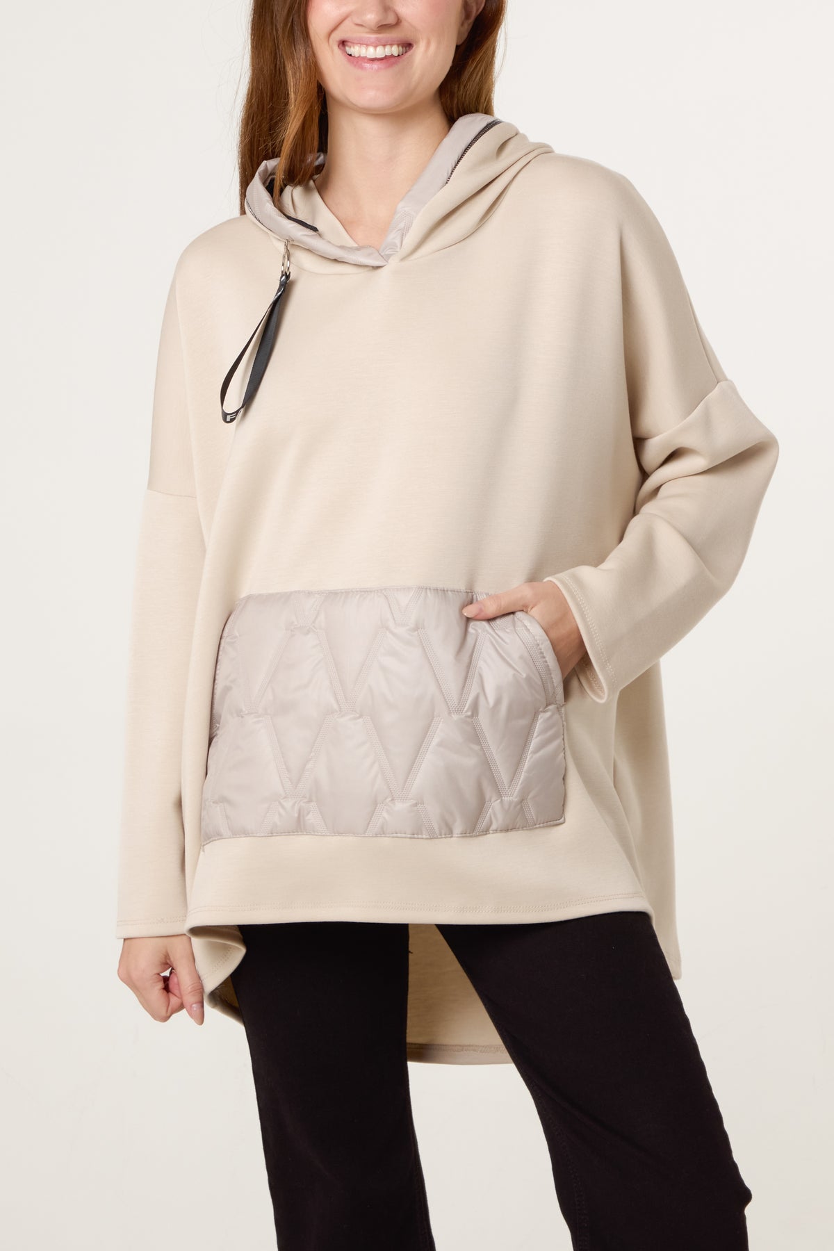 Padded Details Soft Touch Hoodie
