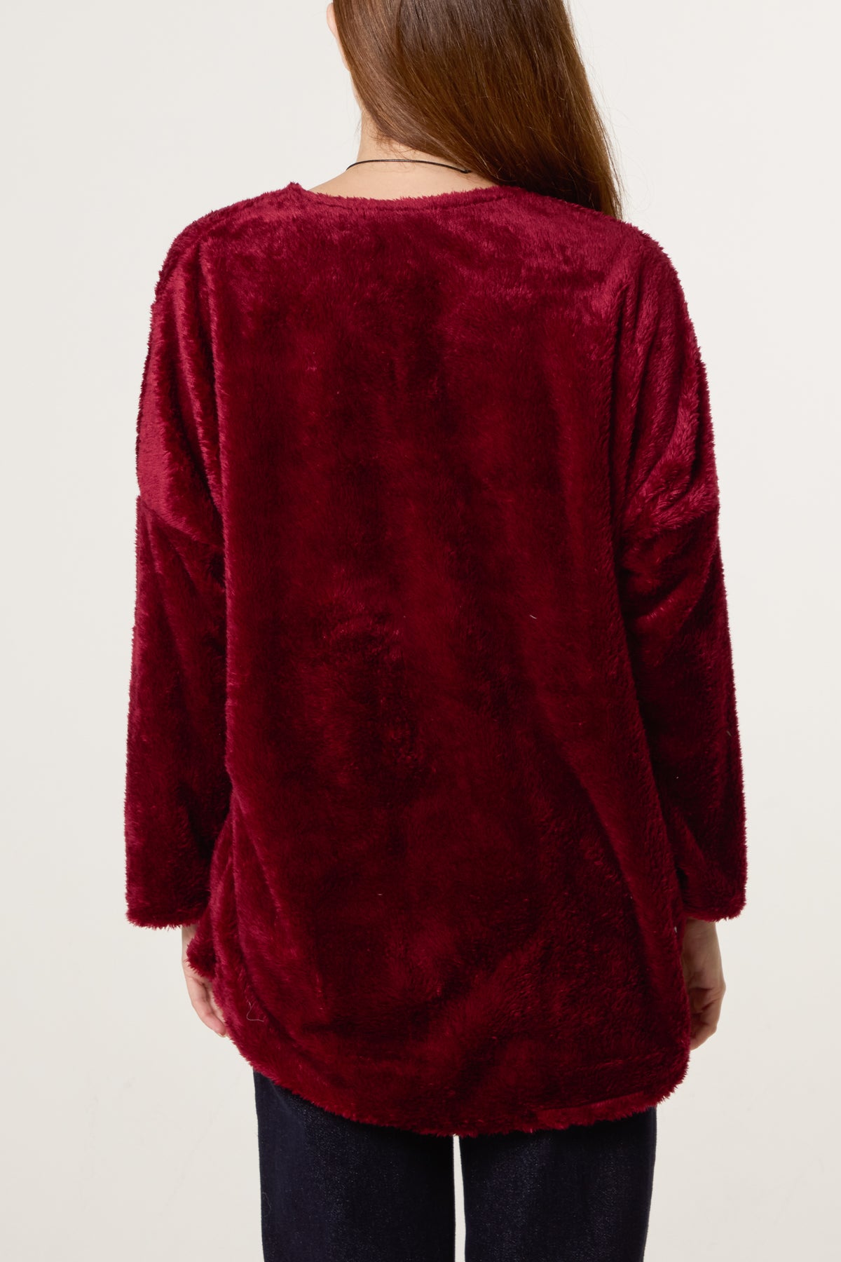 Necklace V-Neck Teddy Jumper