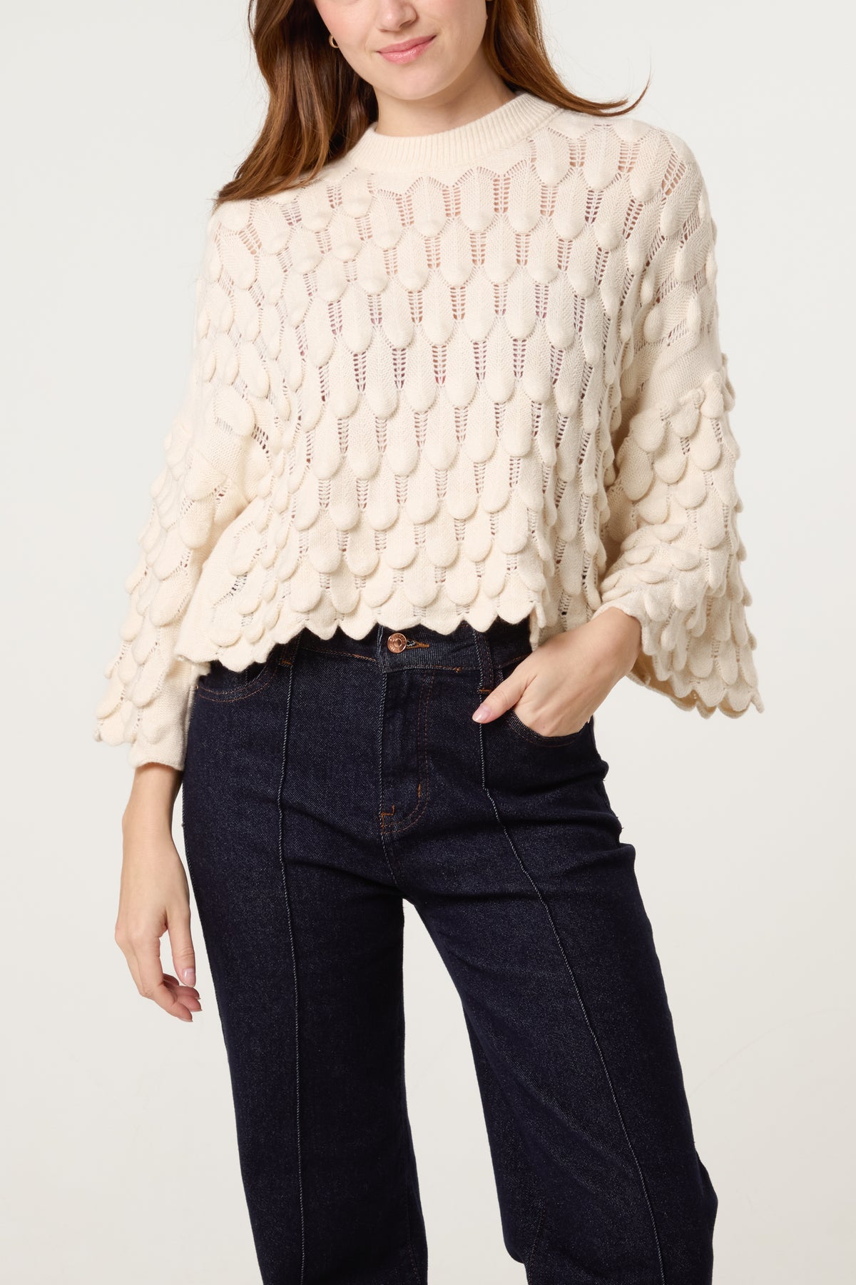 Tear Drop Round Neck Jumper