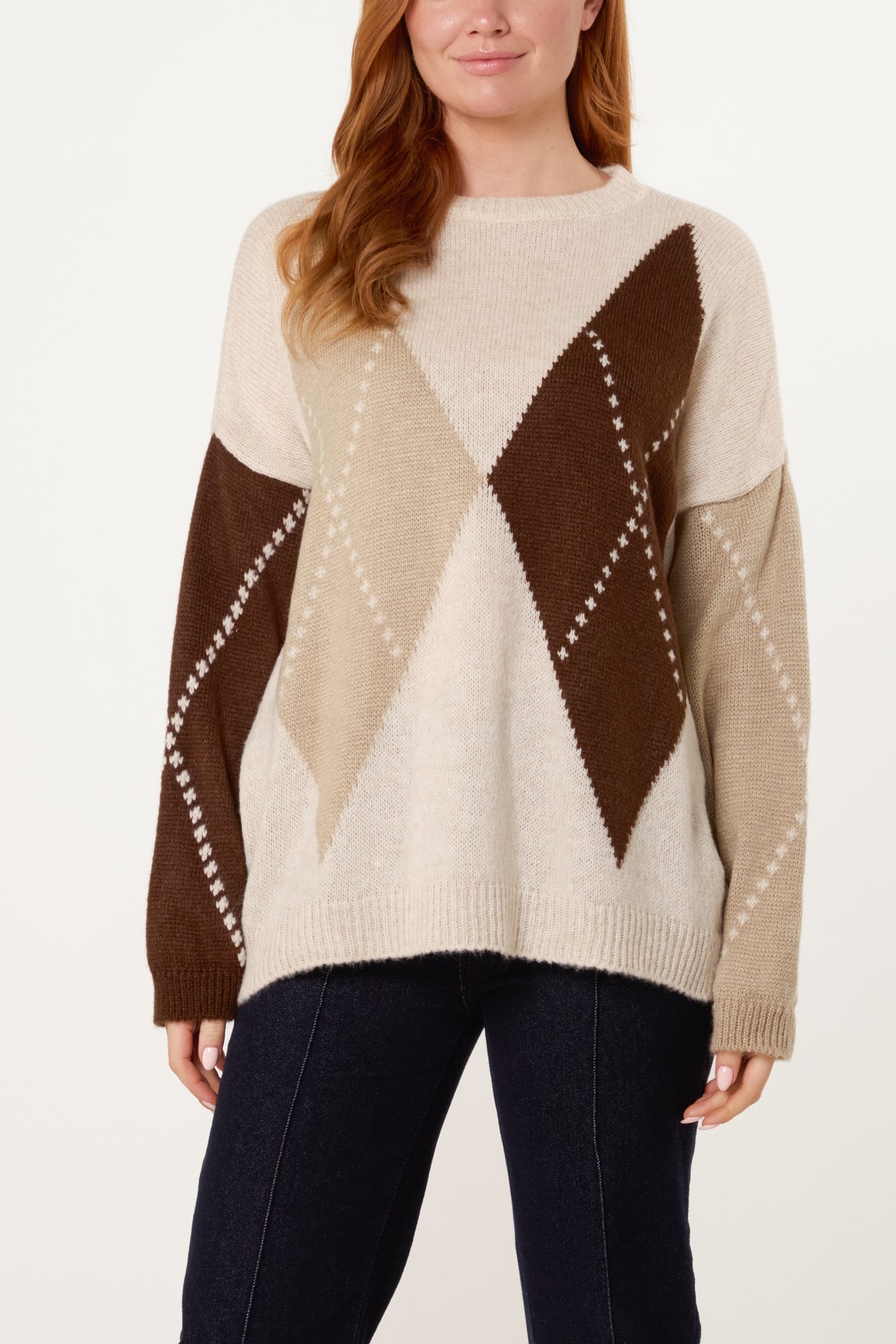 Argyle Round Neck Jumper