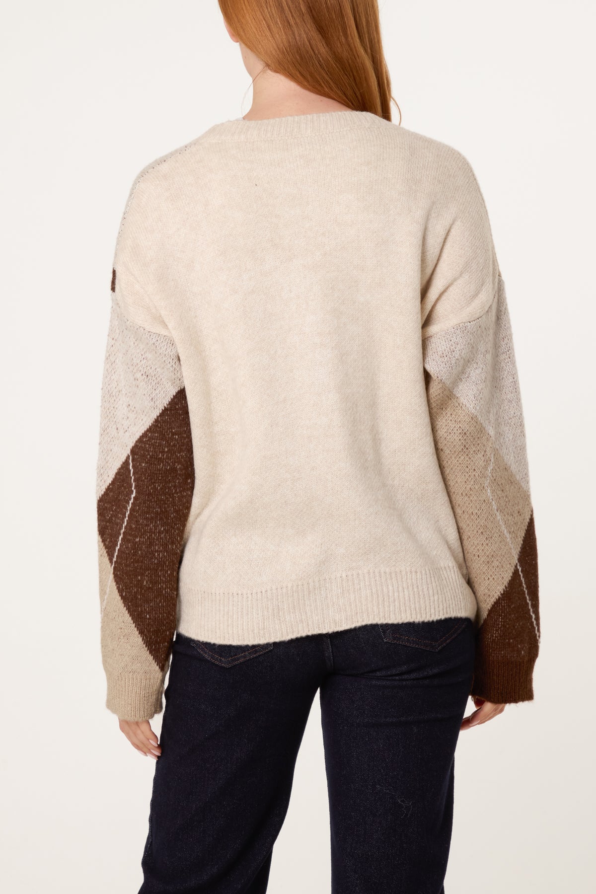 Argyle V-Neck Cardigan