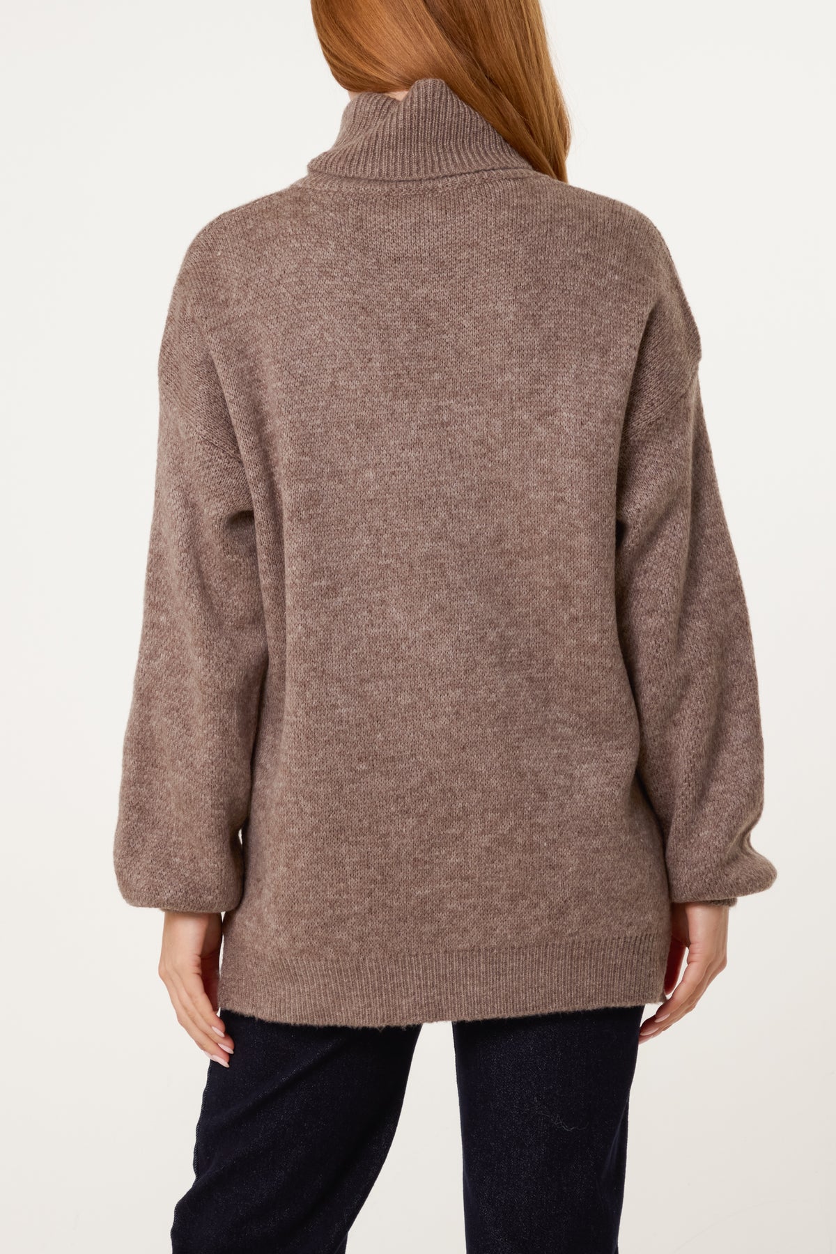 Roll Neck Geometric Pattern Jumper