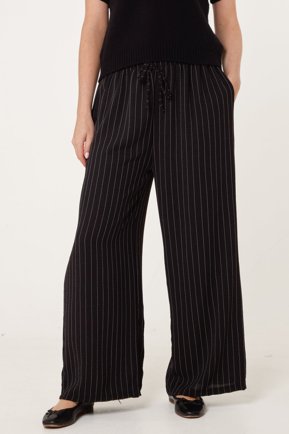 Striped Wide Leg Trousers