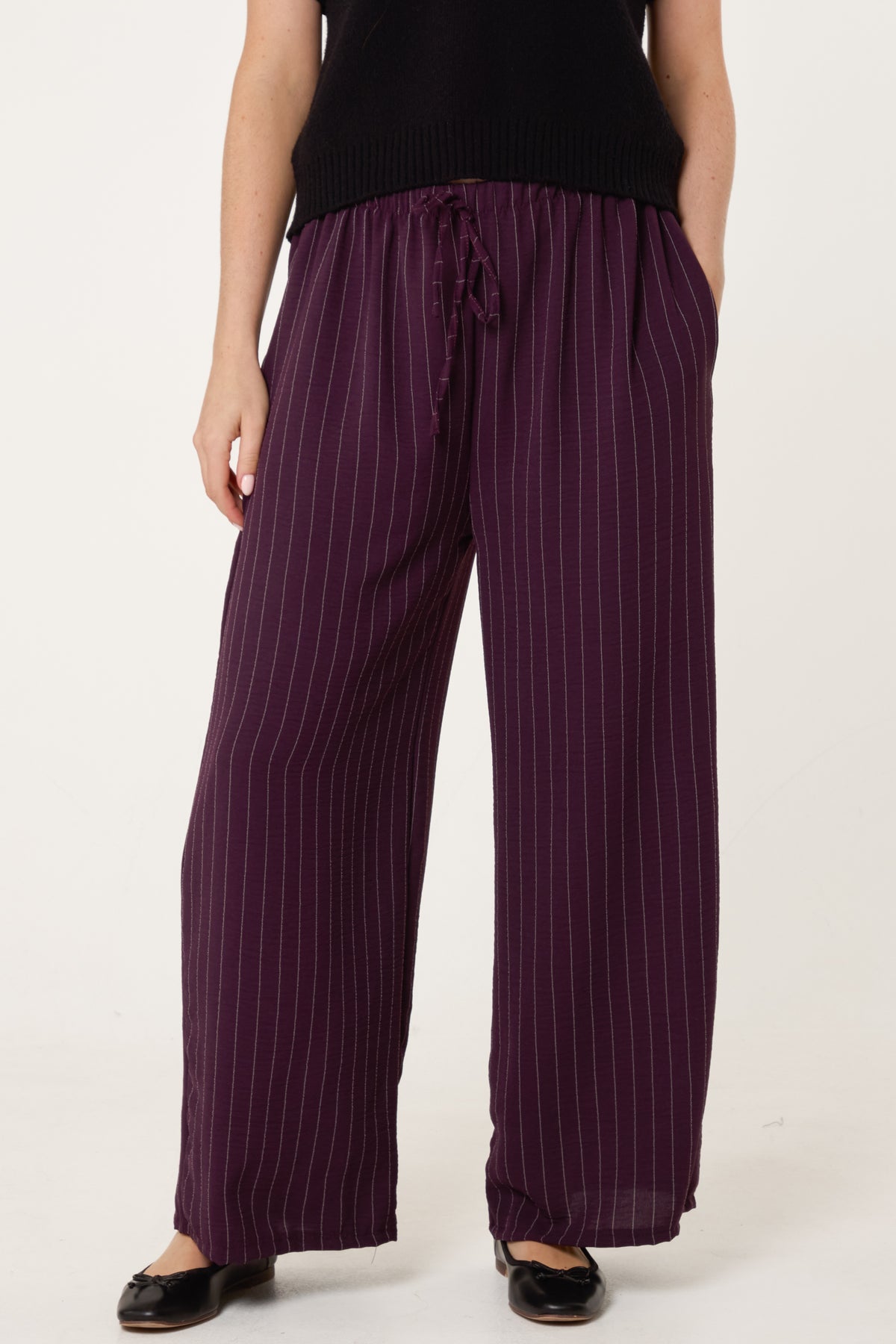 Striped Wide Leg Trousers