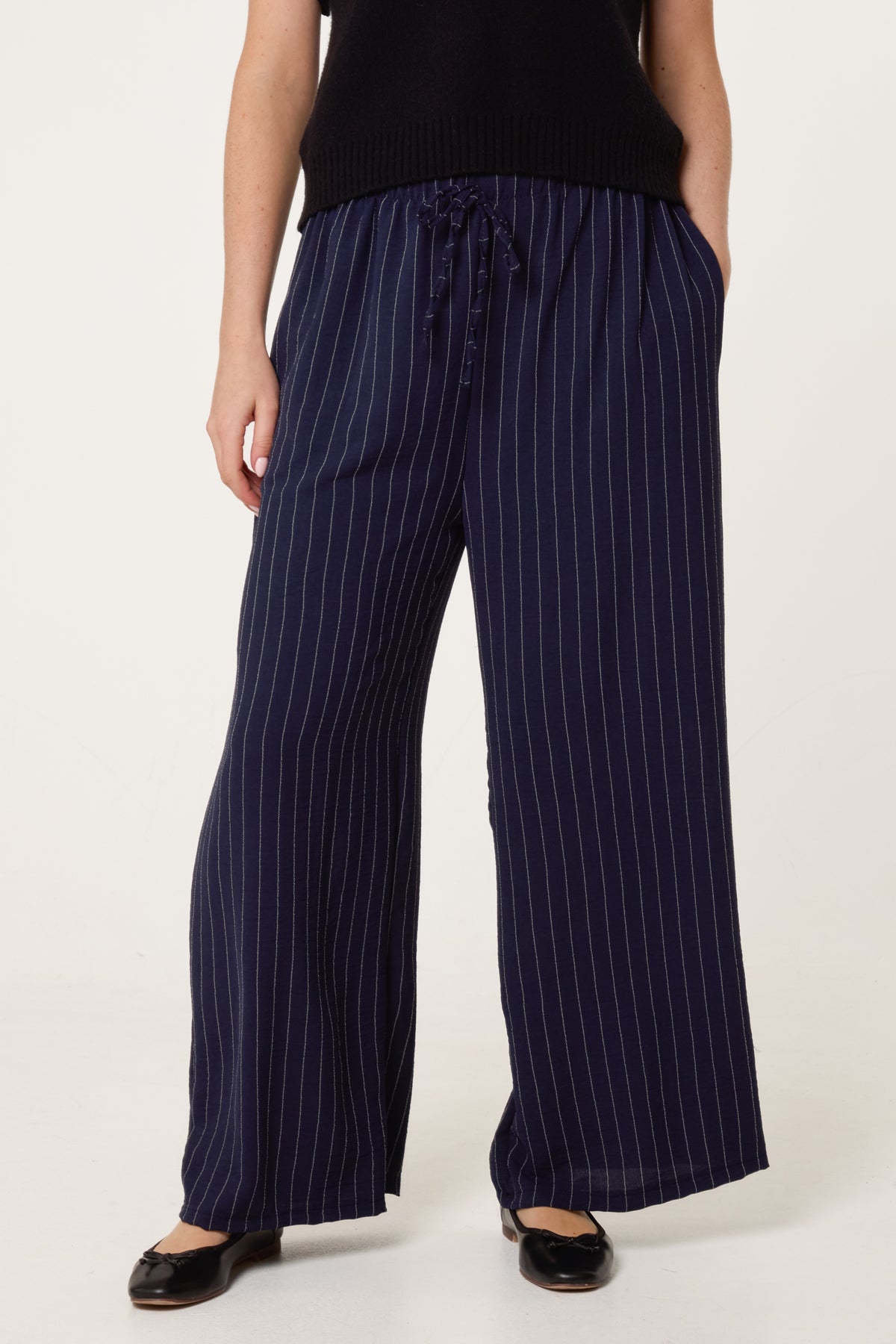 Striped Wide Leg Trousers