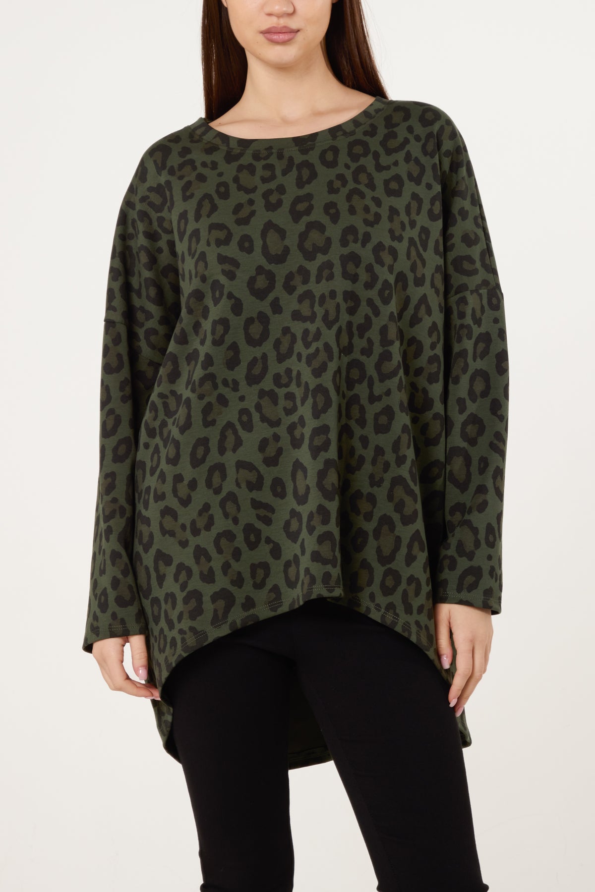 Animal Print High Low Sweatshirt