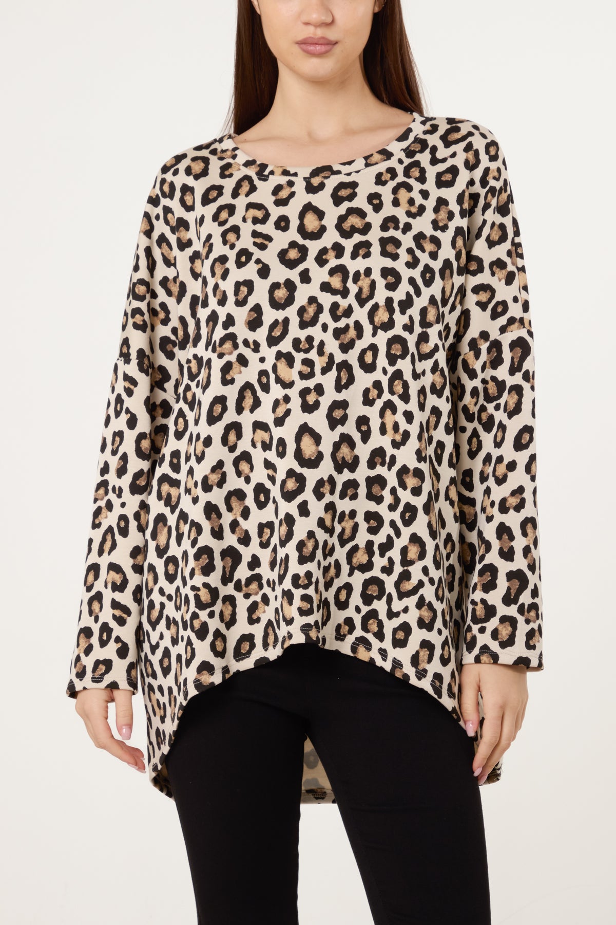 Animal Print High Low Sweatshirt