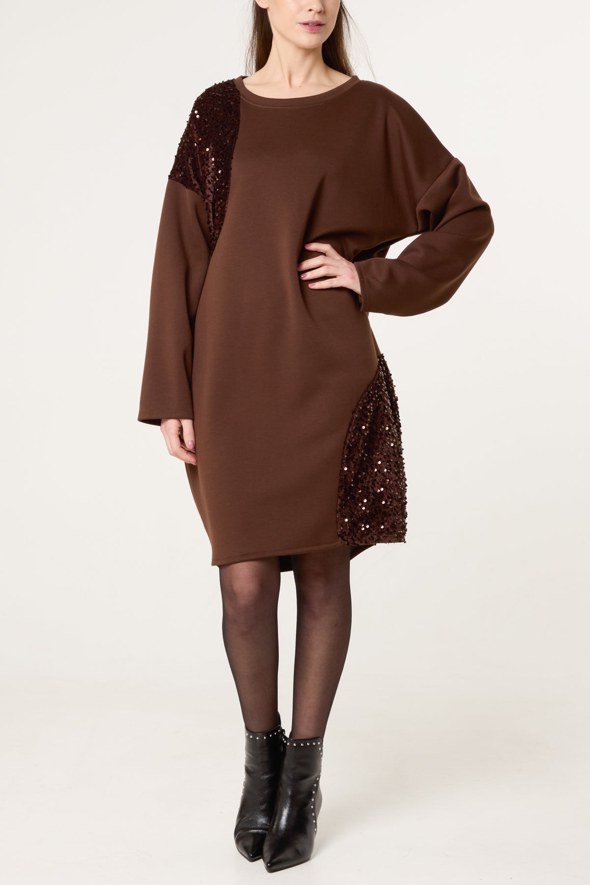 Soft Touch Sequin Oversized Dress