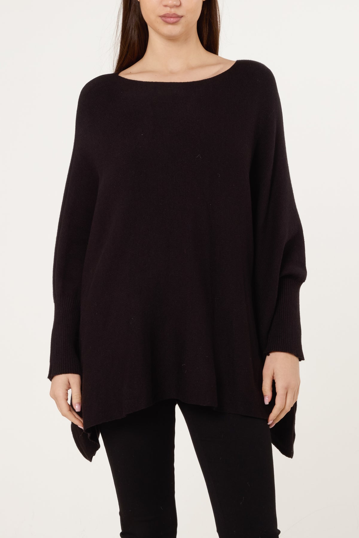 Batwing Sleeve Ribbed Cuff Jumper
