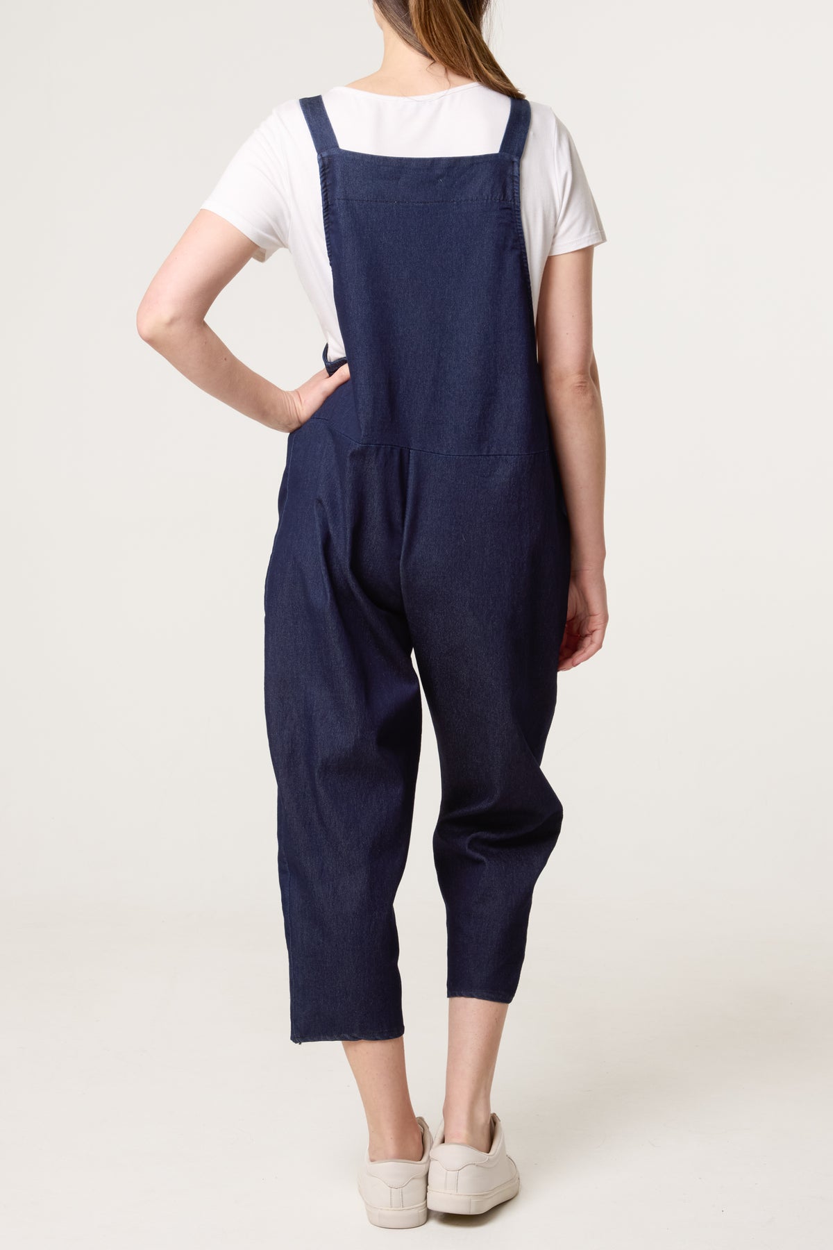 Straight Leg Pocket Denim Dungarees