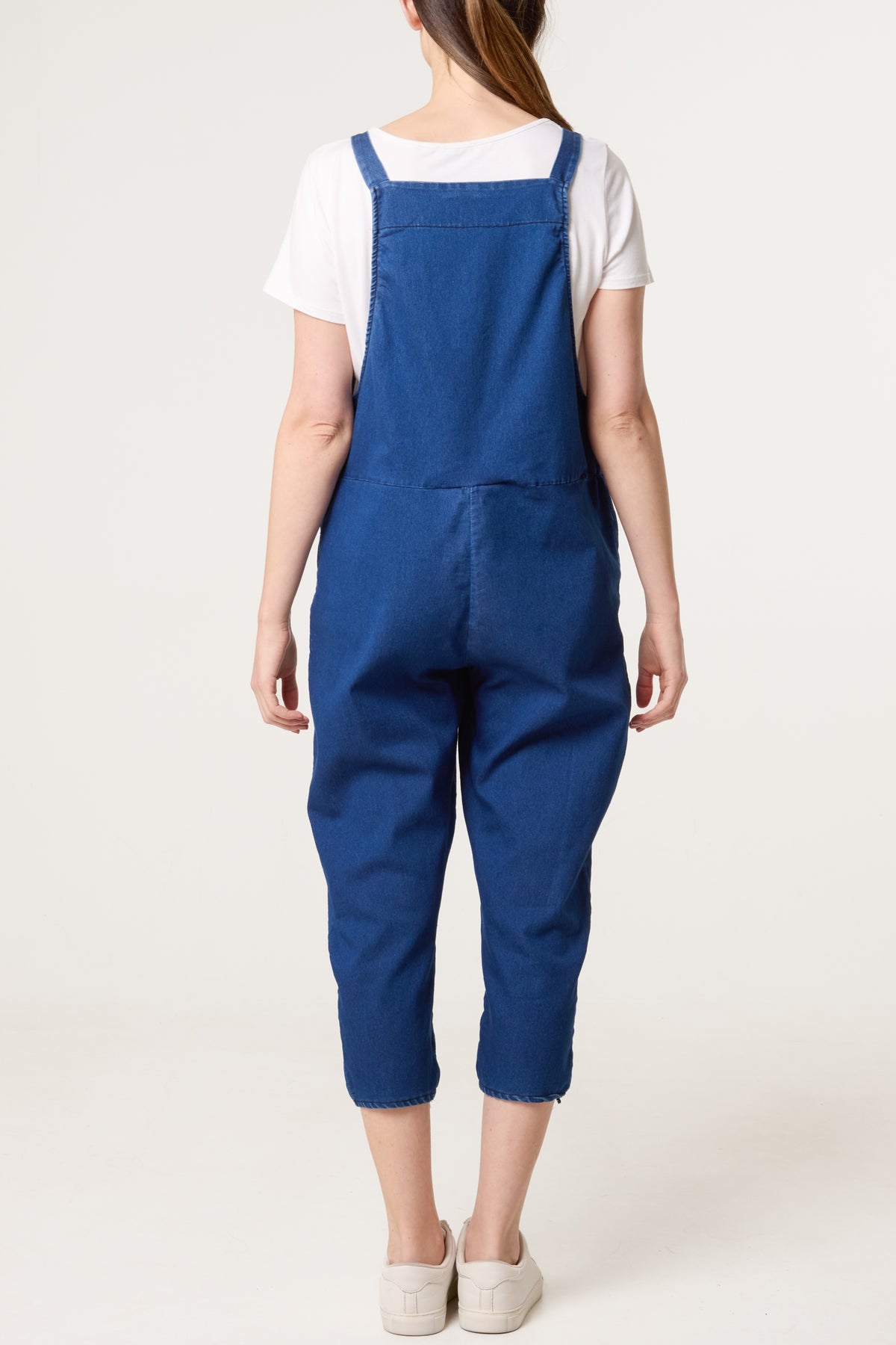 Straight Leg Pocket Denim Dungarees