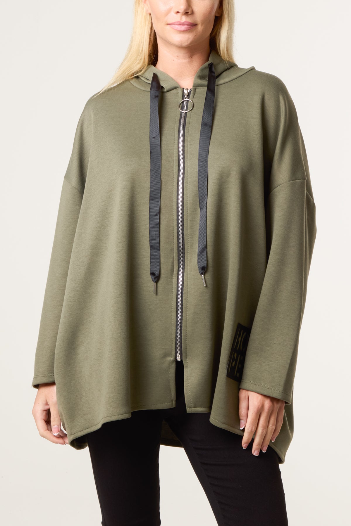 "Hope" Detail Zip Up Hoodie