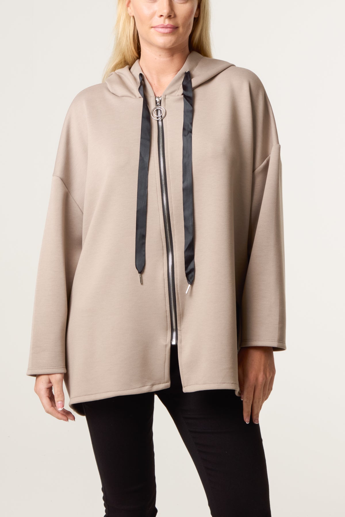 "Hope" Detail Zip Up Hoodie