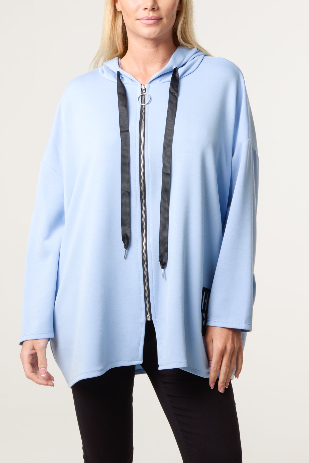 "Hope" Detail Zip Up Hoodie