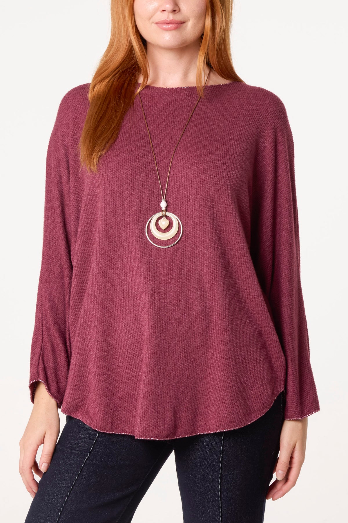 Necklace Batwing Texture Fine Knit